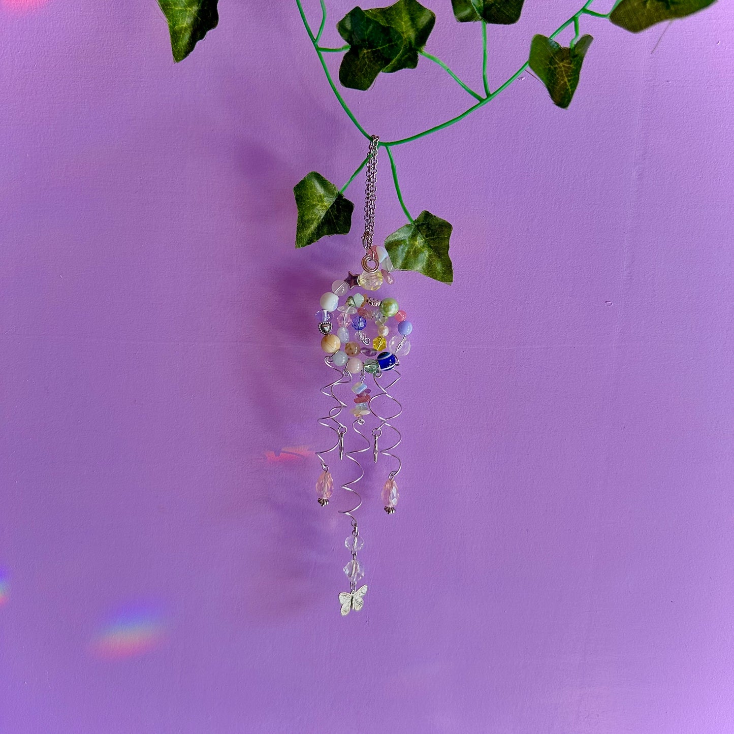 pastel jelly fish spiral suncatcher