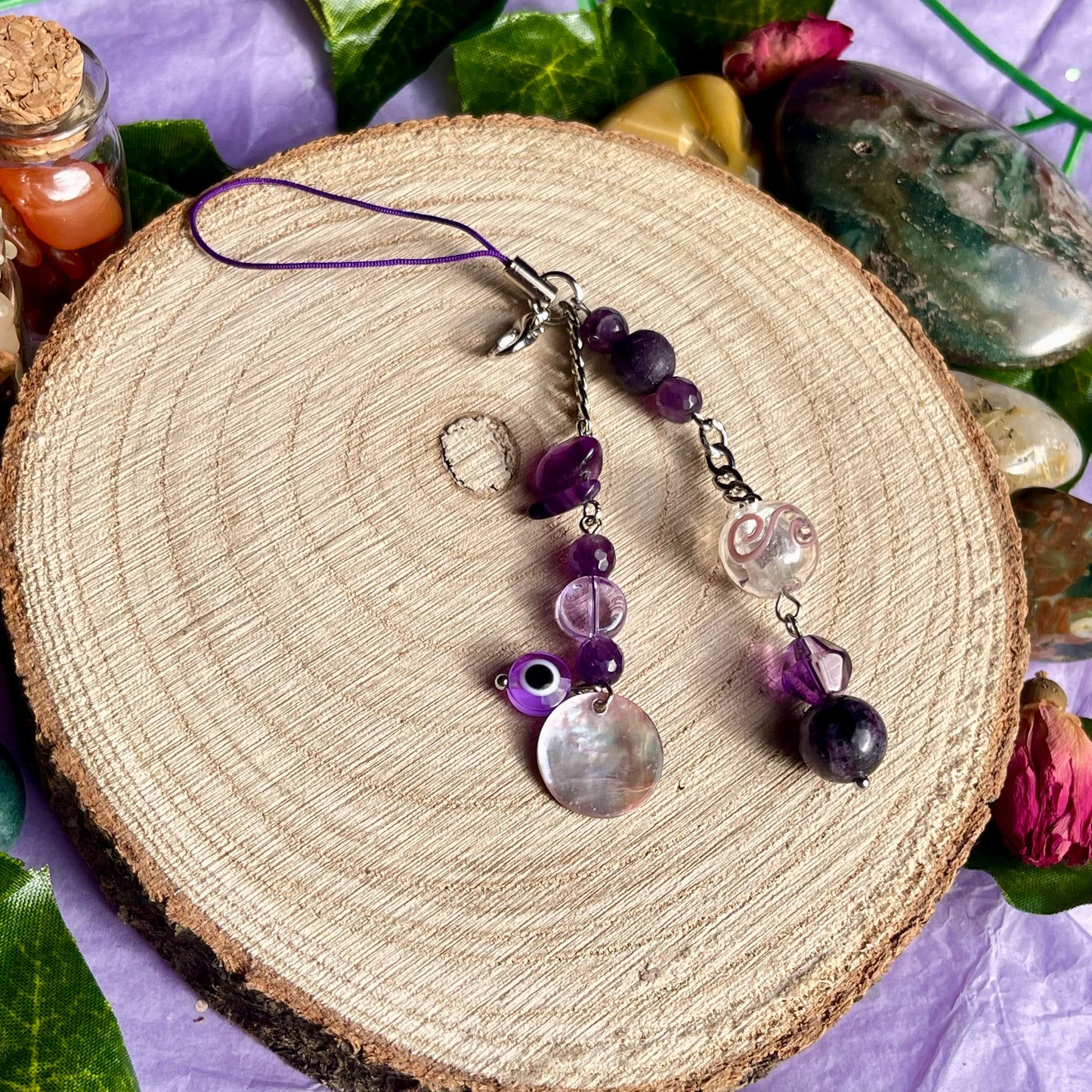 purple phone charm