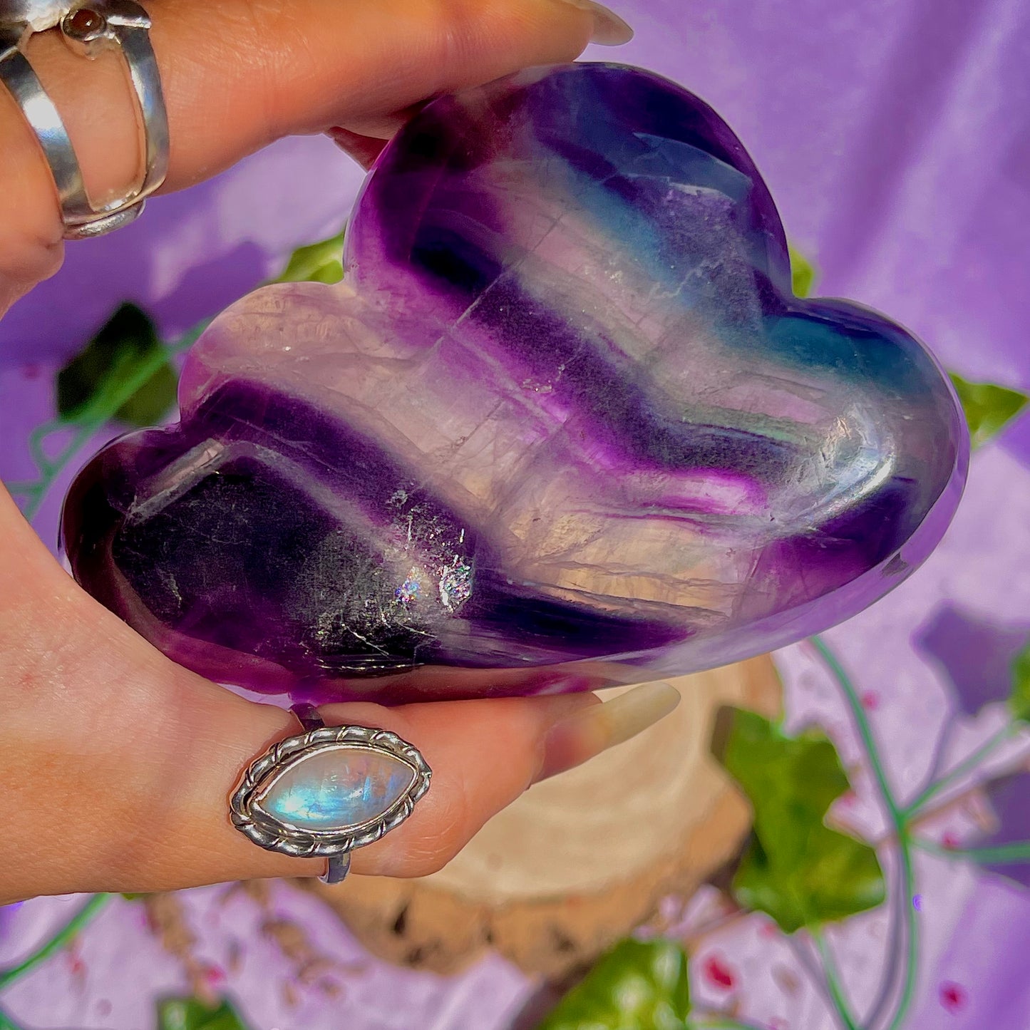 rainbow fluorite cloud bowl C