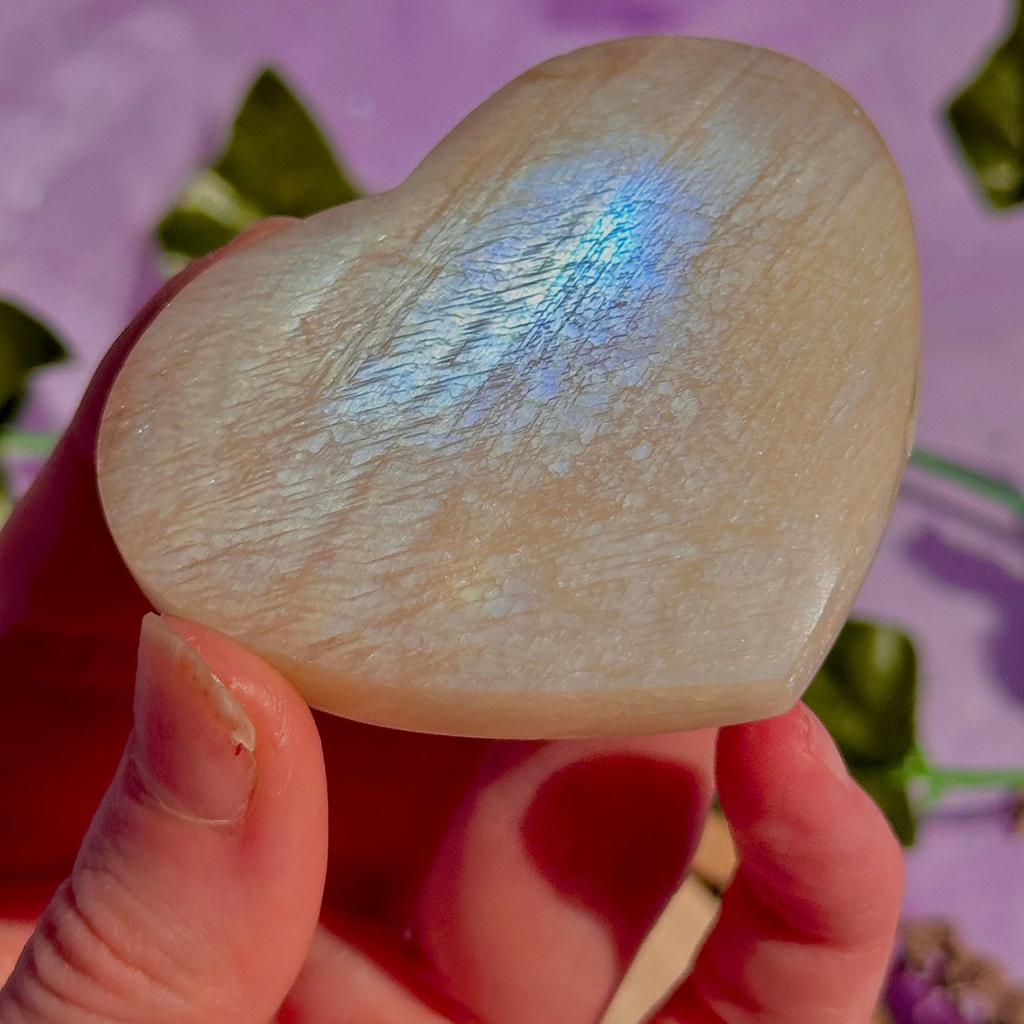 belomorite sunstone & moonstone heart carvings ~ intuitively chosen