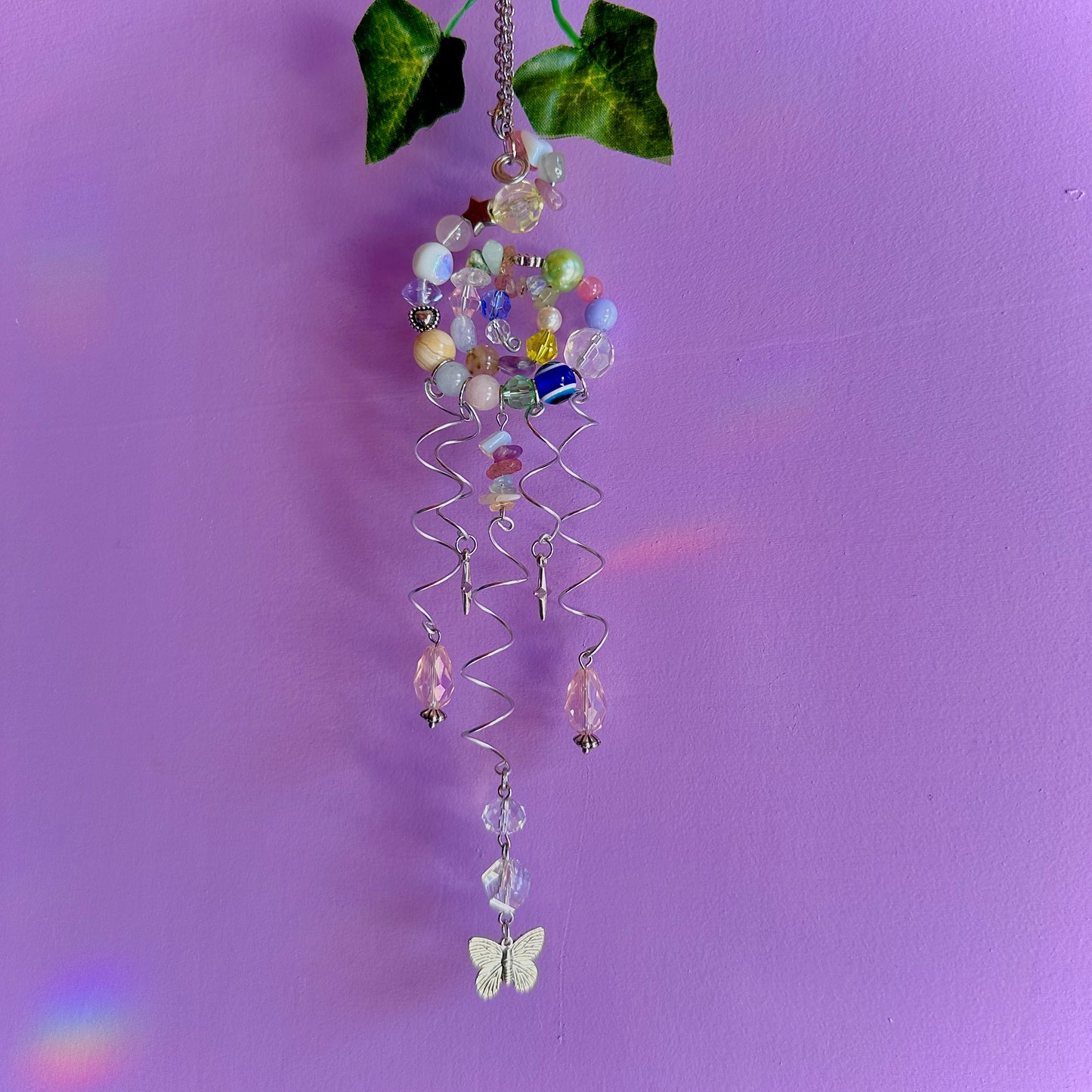 pastel jelly fish spiral suncatcher
