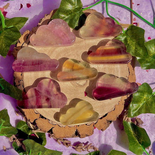 candy rainbow fluorite cloud carvings ~ intuitively chosen