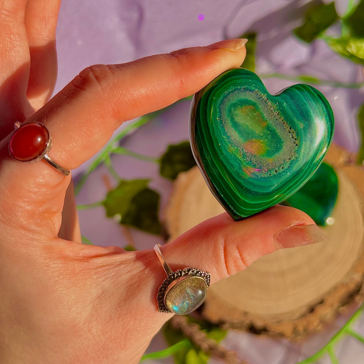 malachite heart carvings ~ intuitively chosen