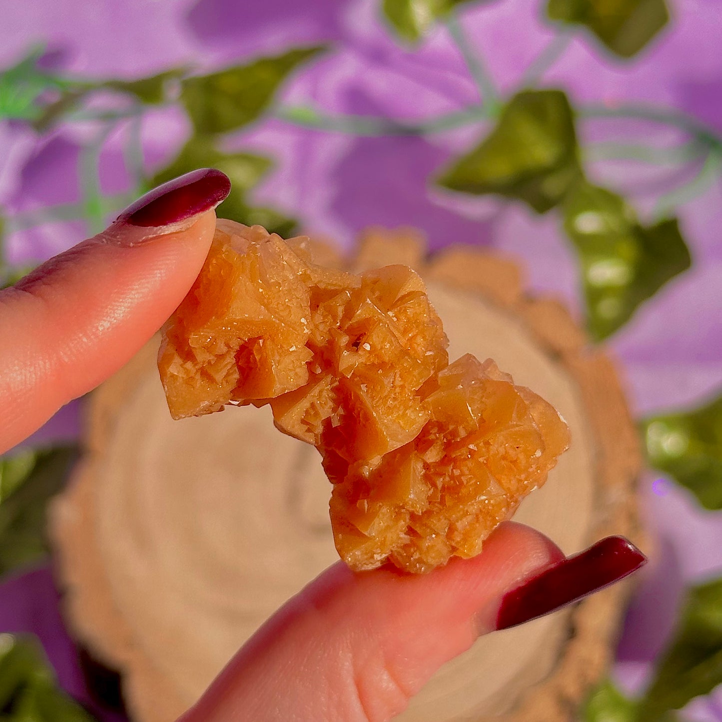 orange calcite specimen cluster B