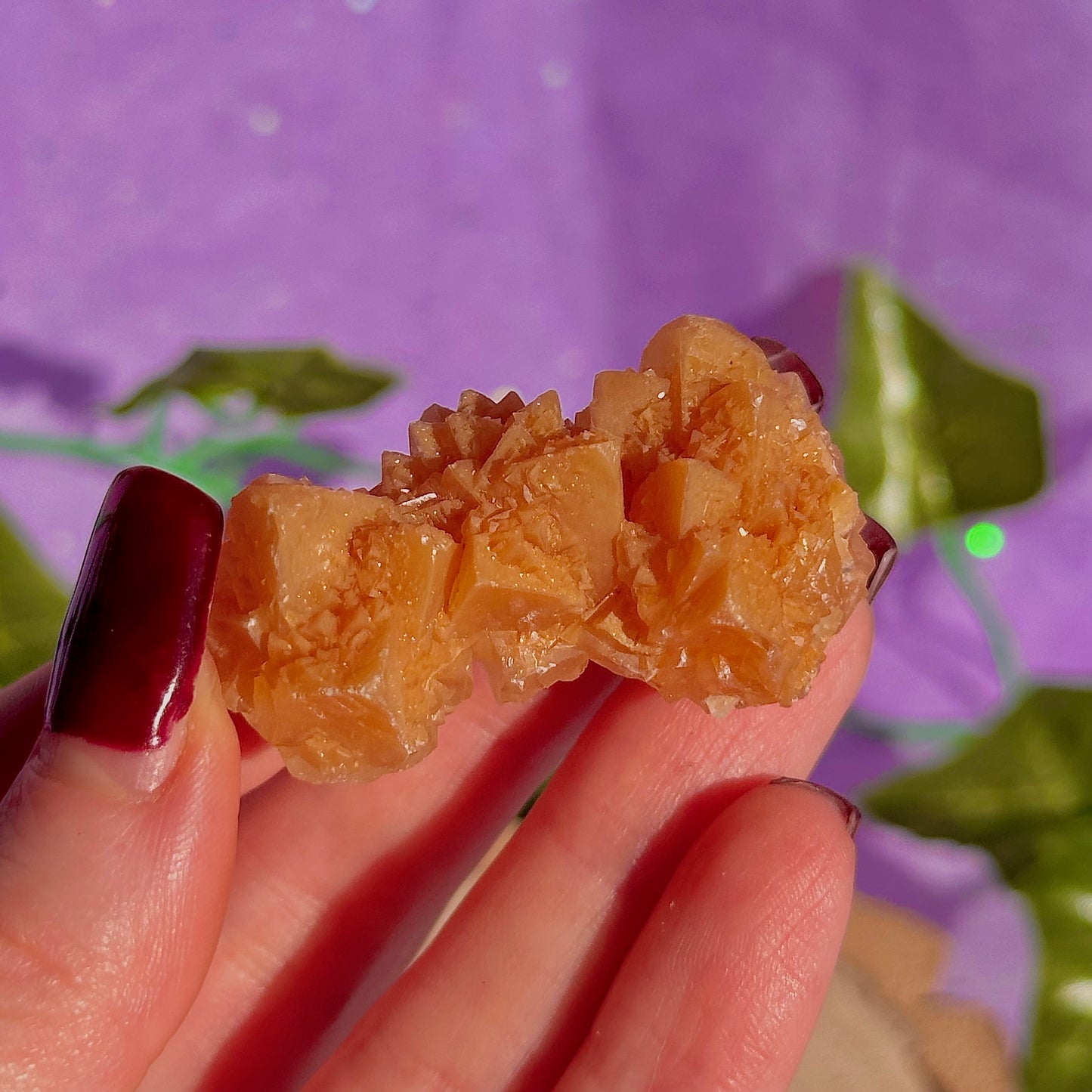 orange calcite specimen cluster B