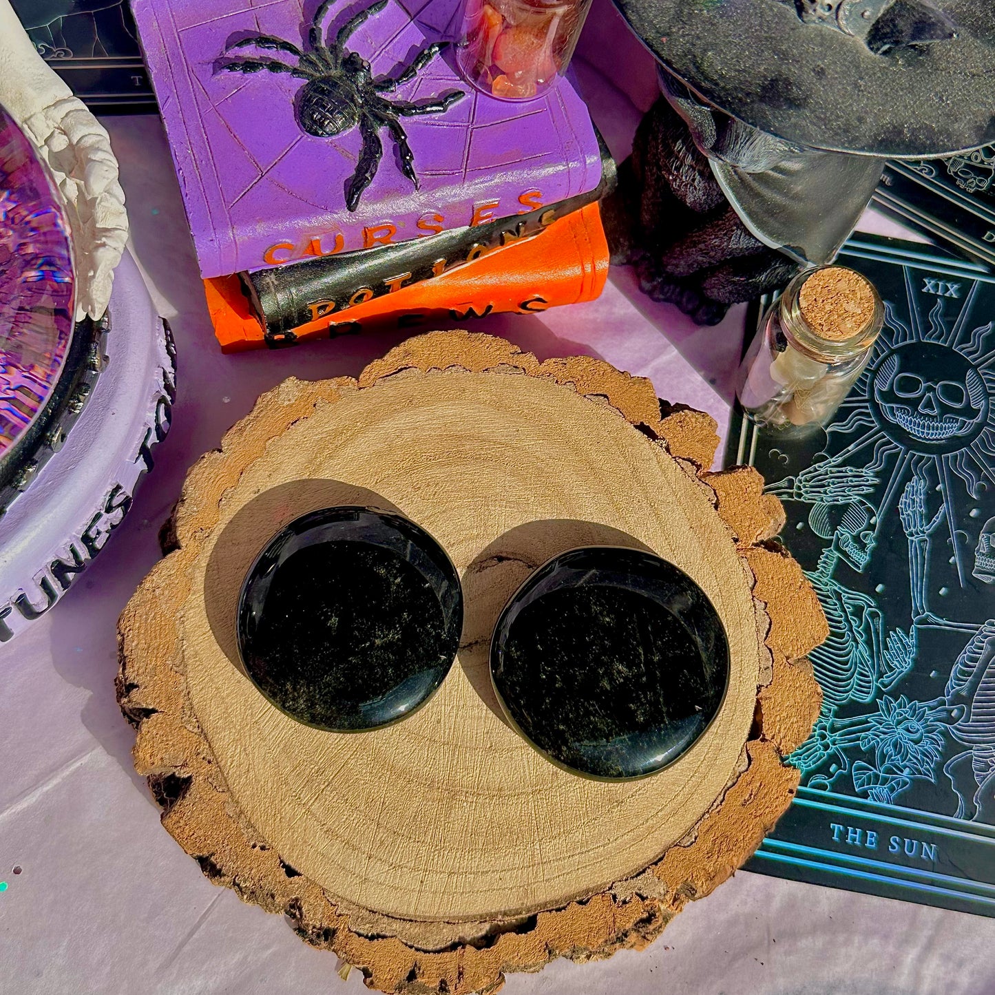 silver obsidian smoothstone ~ intuitively chosen