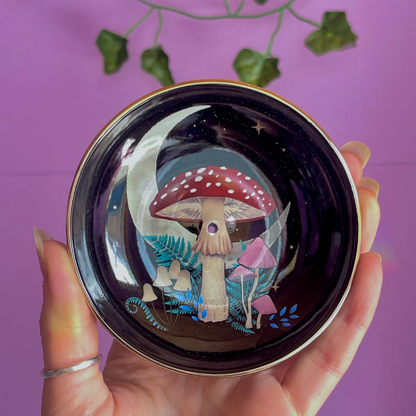 forest mushroom incense holder