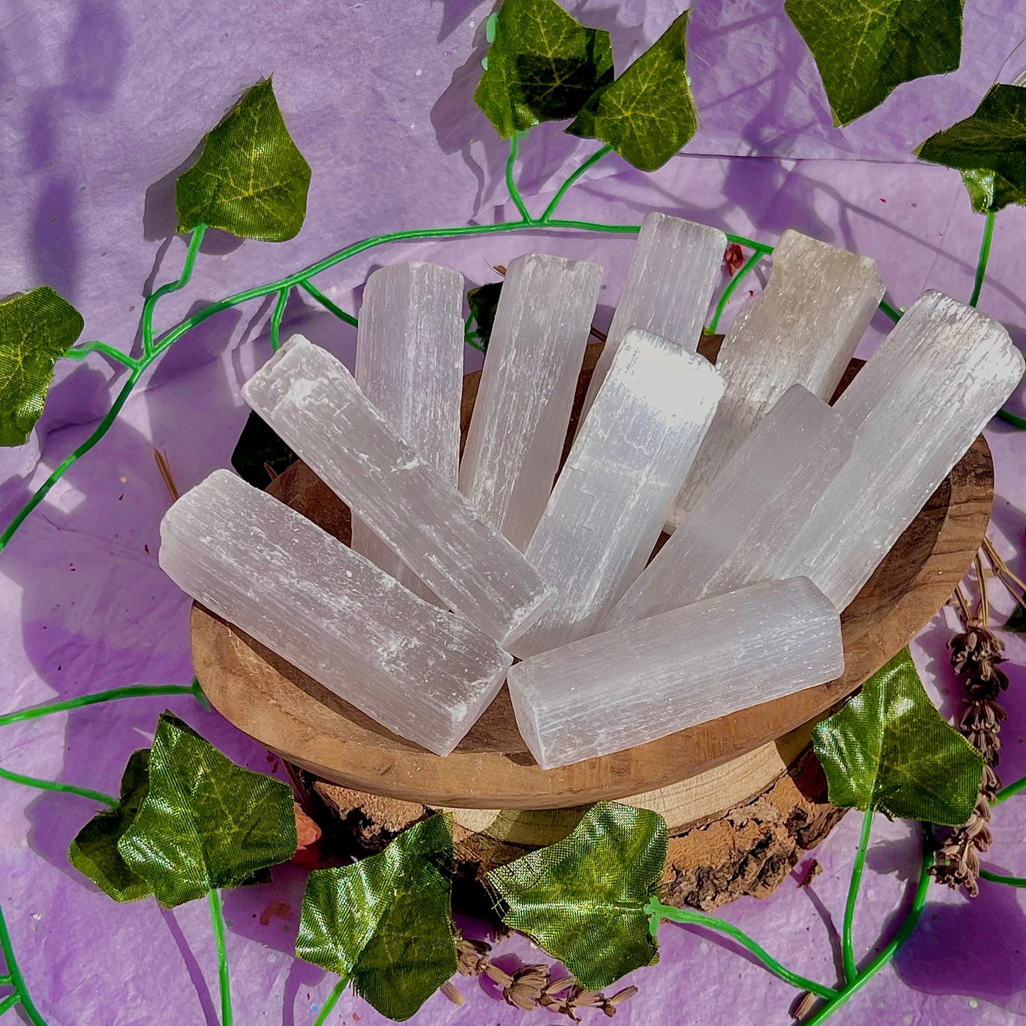 satin spar selenite small wands (raw/rough)
