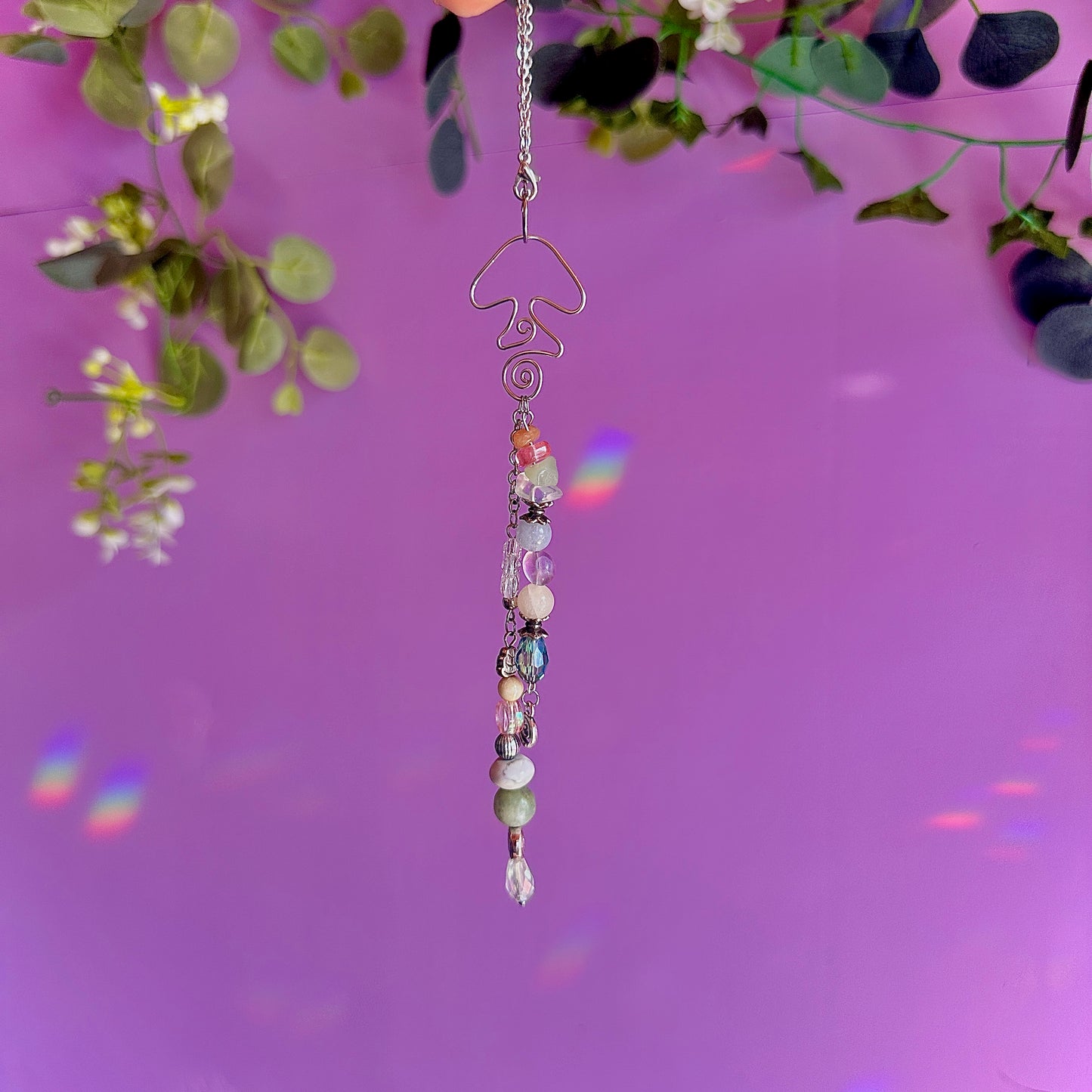 spiral fungi car charm