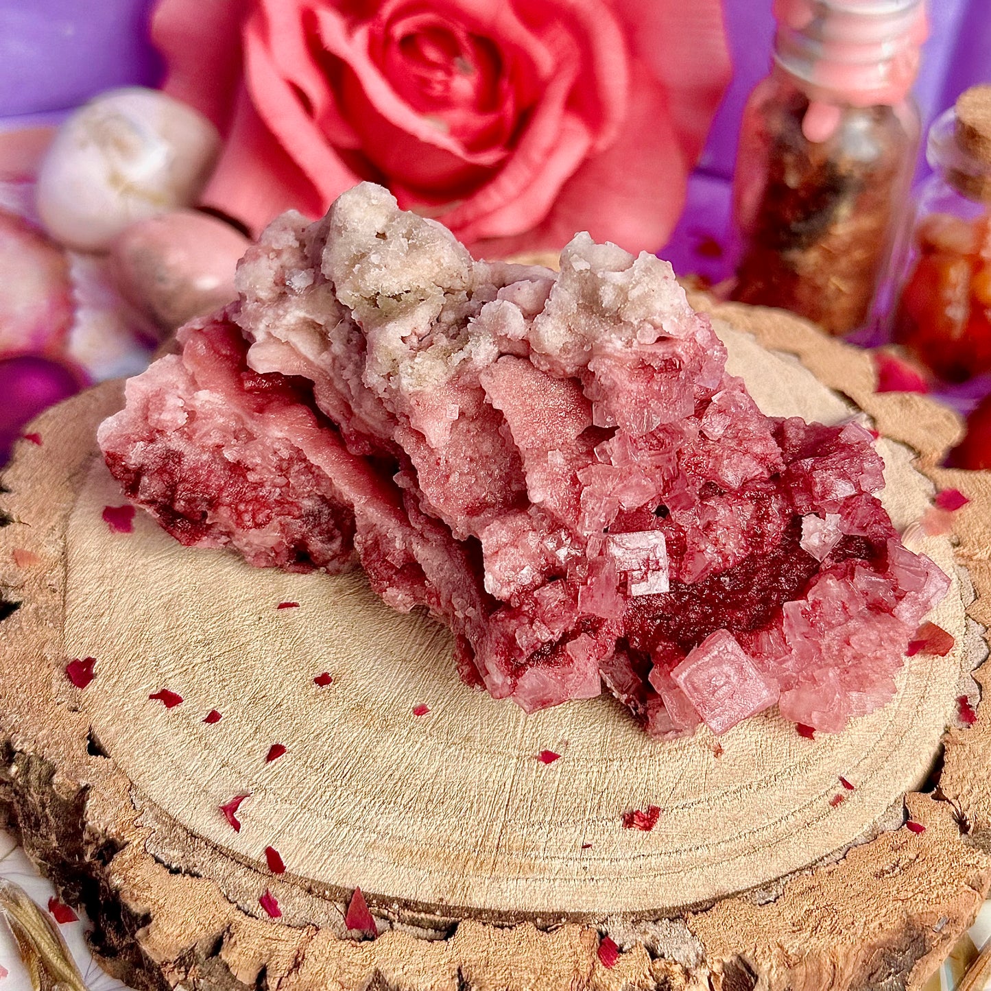 pink halite specimen