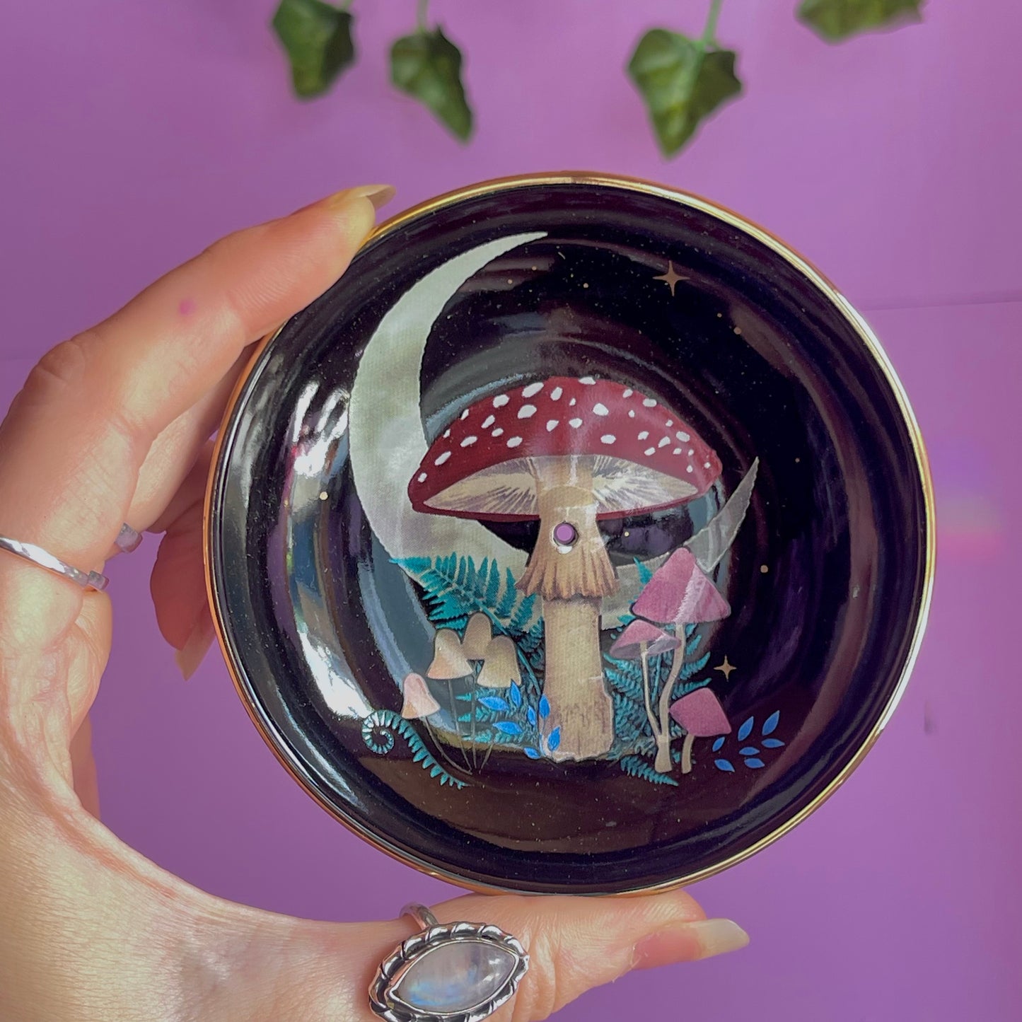 forest mushroom incense holder