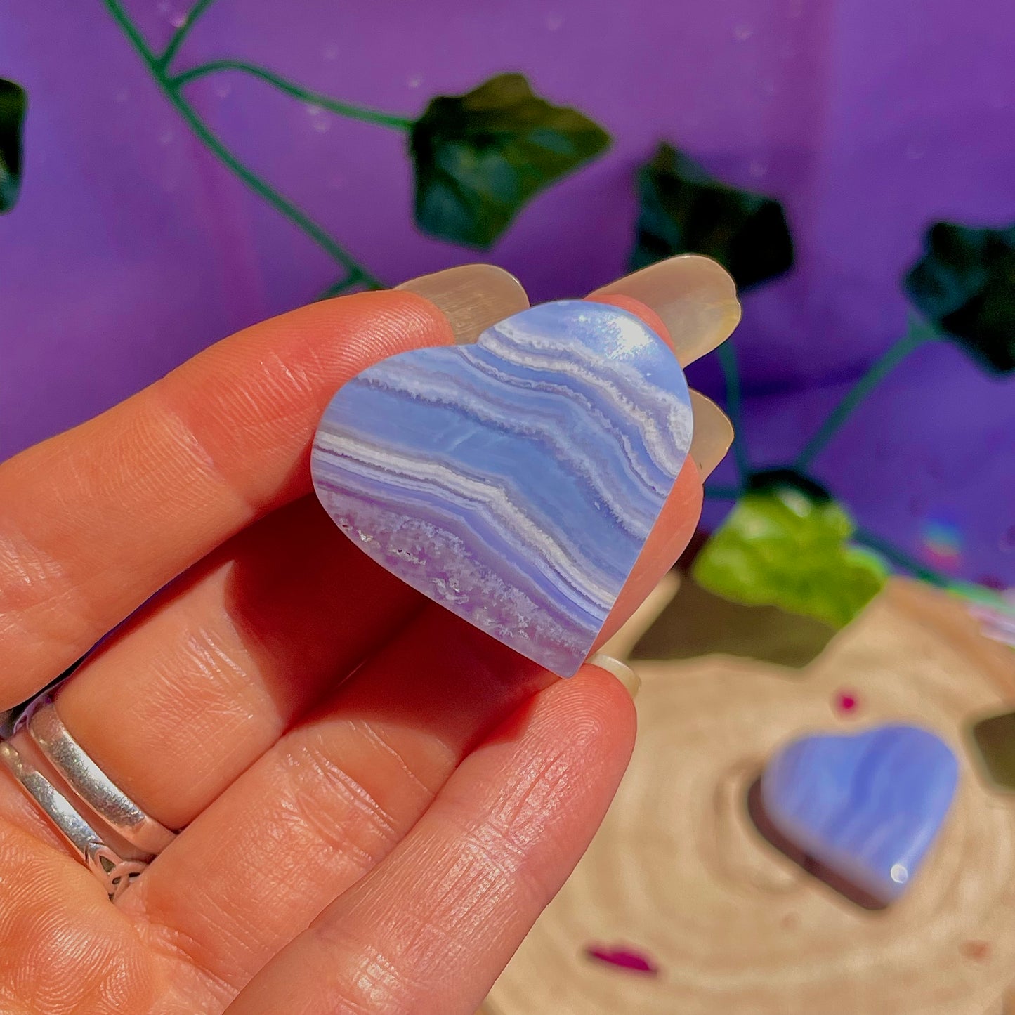blue lace agate hearts ~ intuitively chosen
