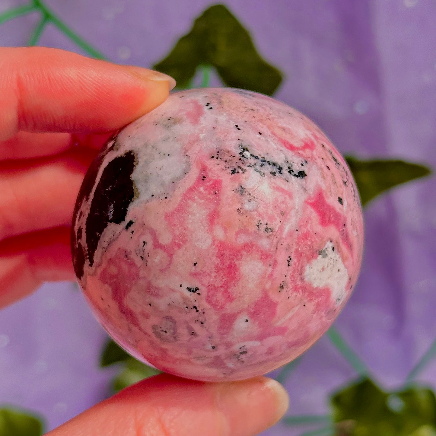 peruvian rhodonite sphere