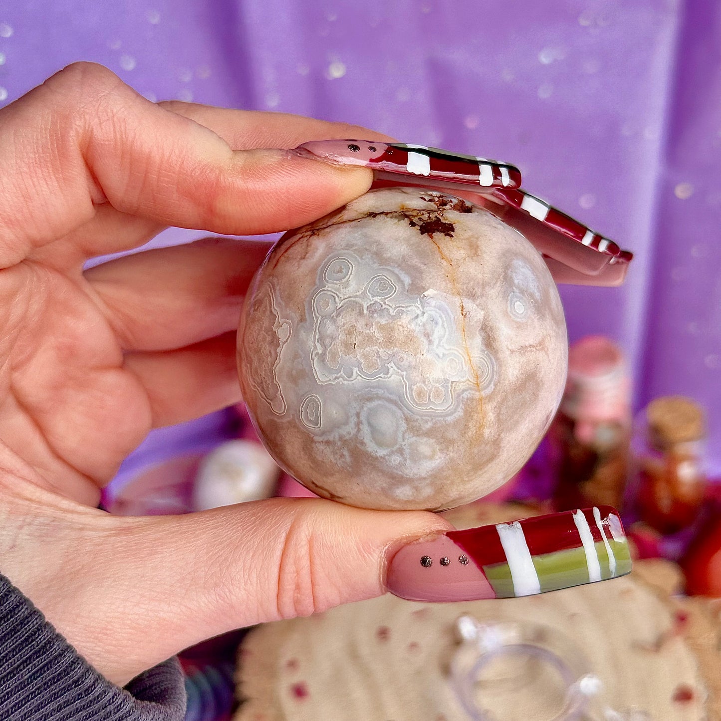 flower agate sphere B