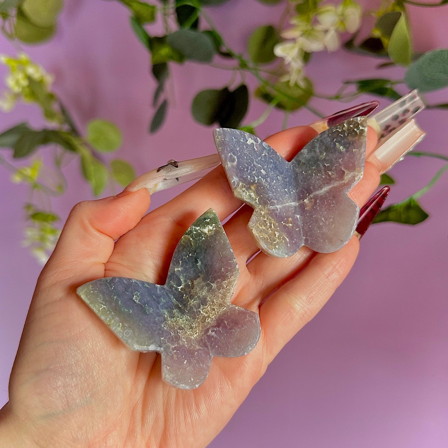 grape agate butterfly carving ~ intuitively chosen