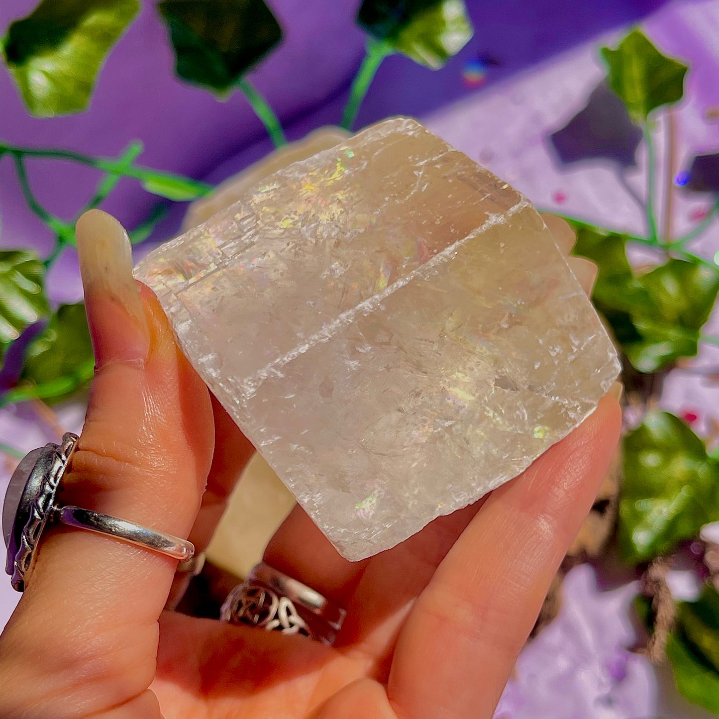 optical golden calcite natural rhombohedrons ~ medium