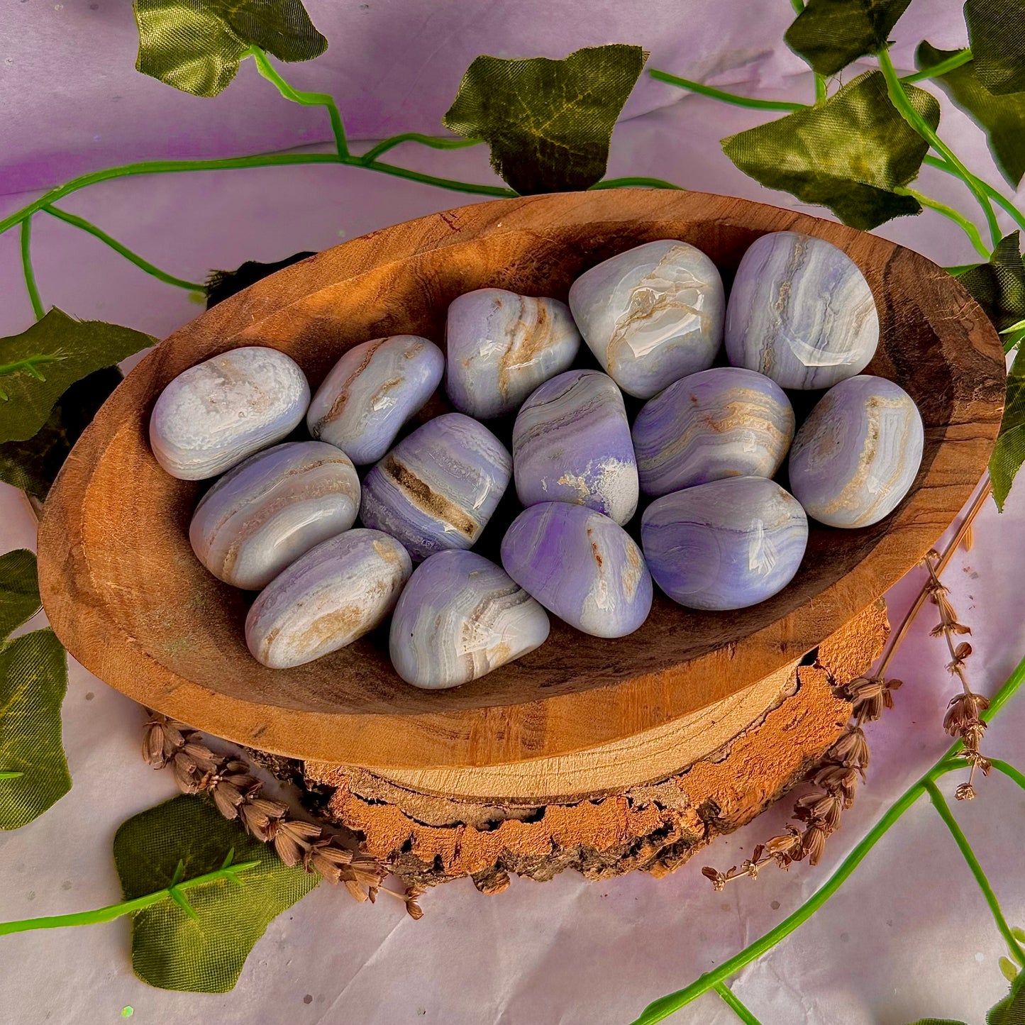 rare blue lace agate tumble