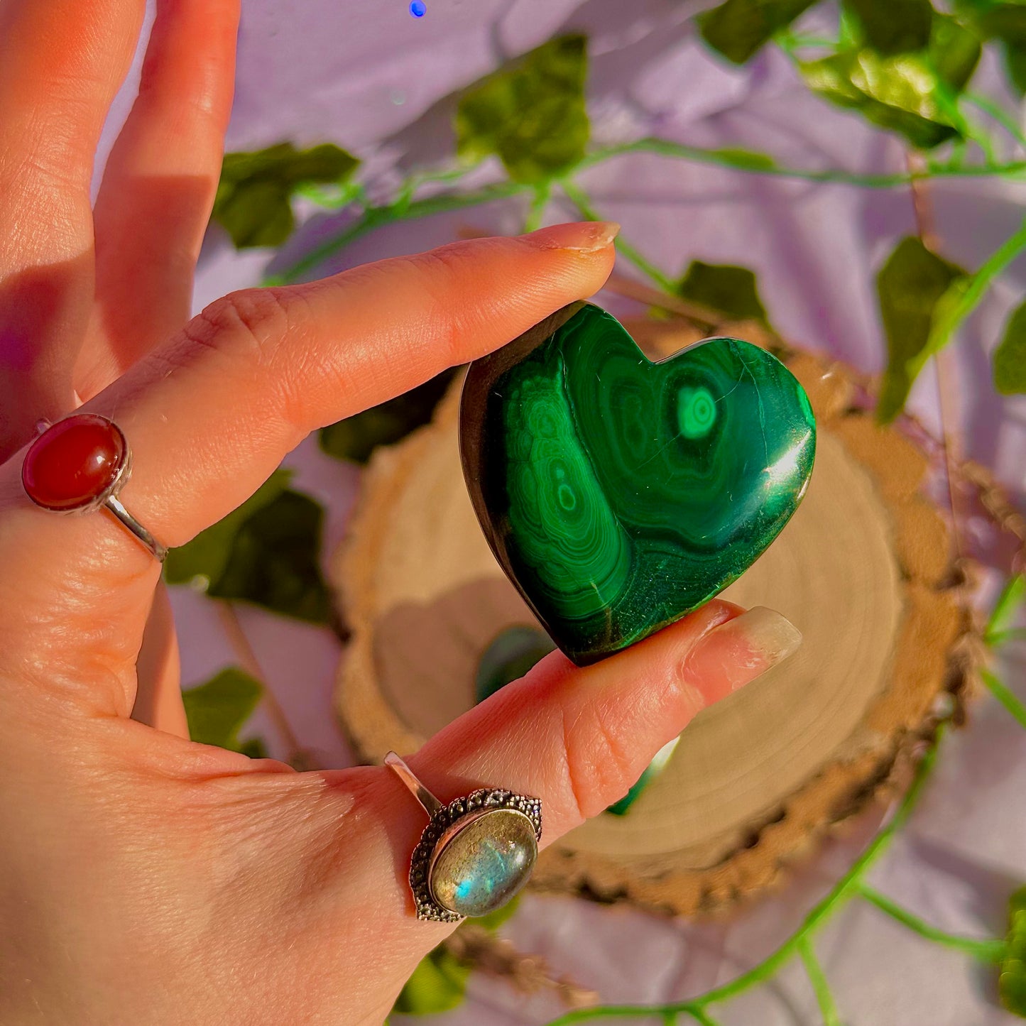malachite heart carvings ~ intuitively chosen