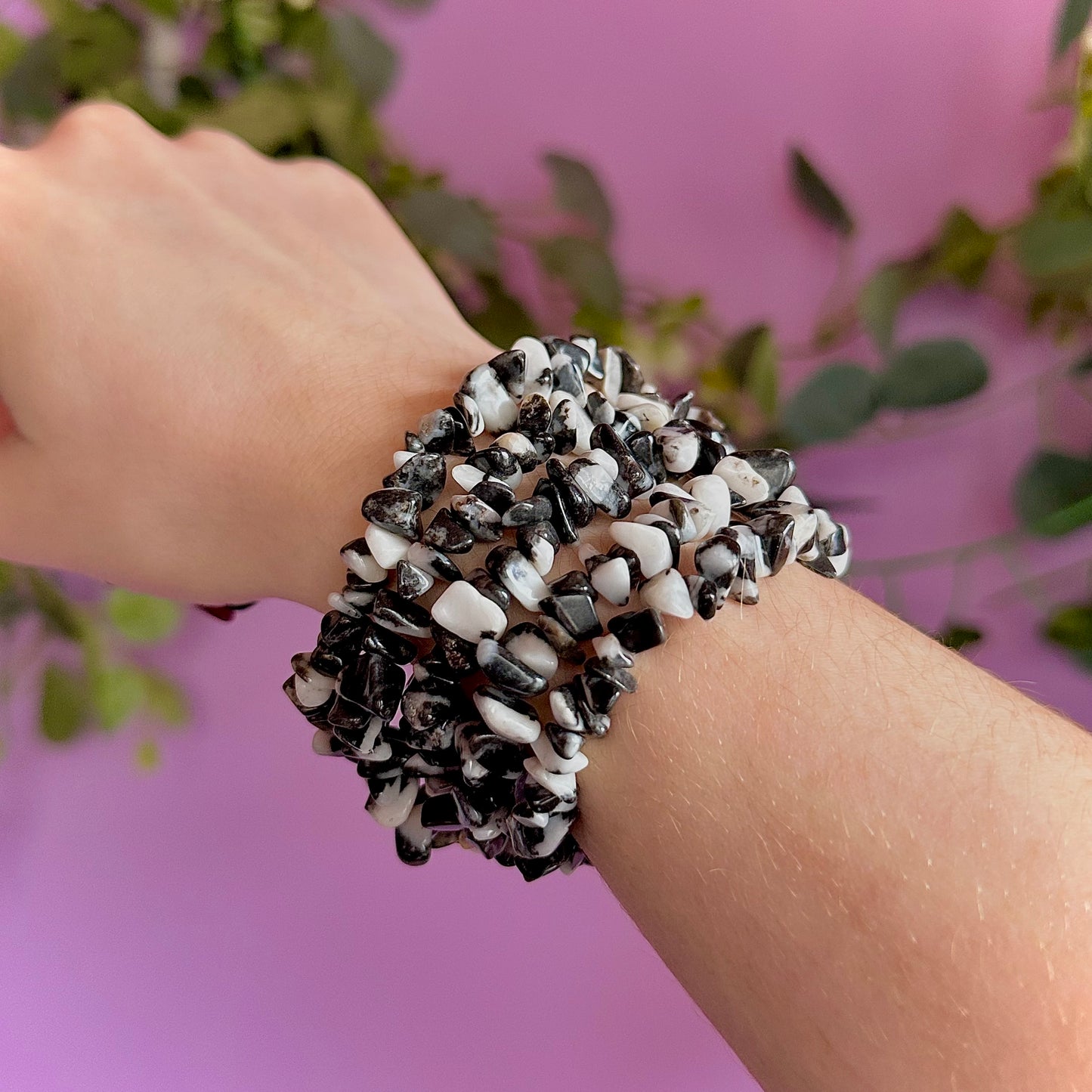 zebra jasper chip bracelets