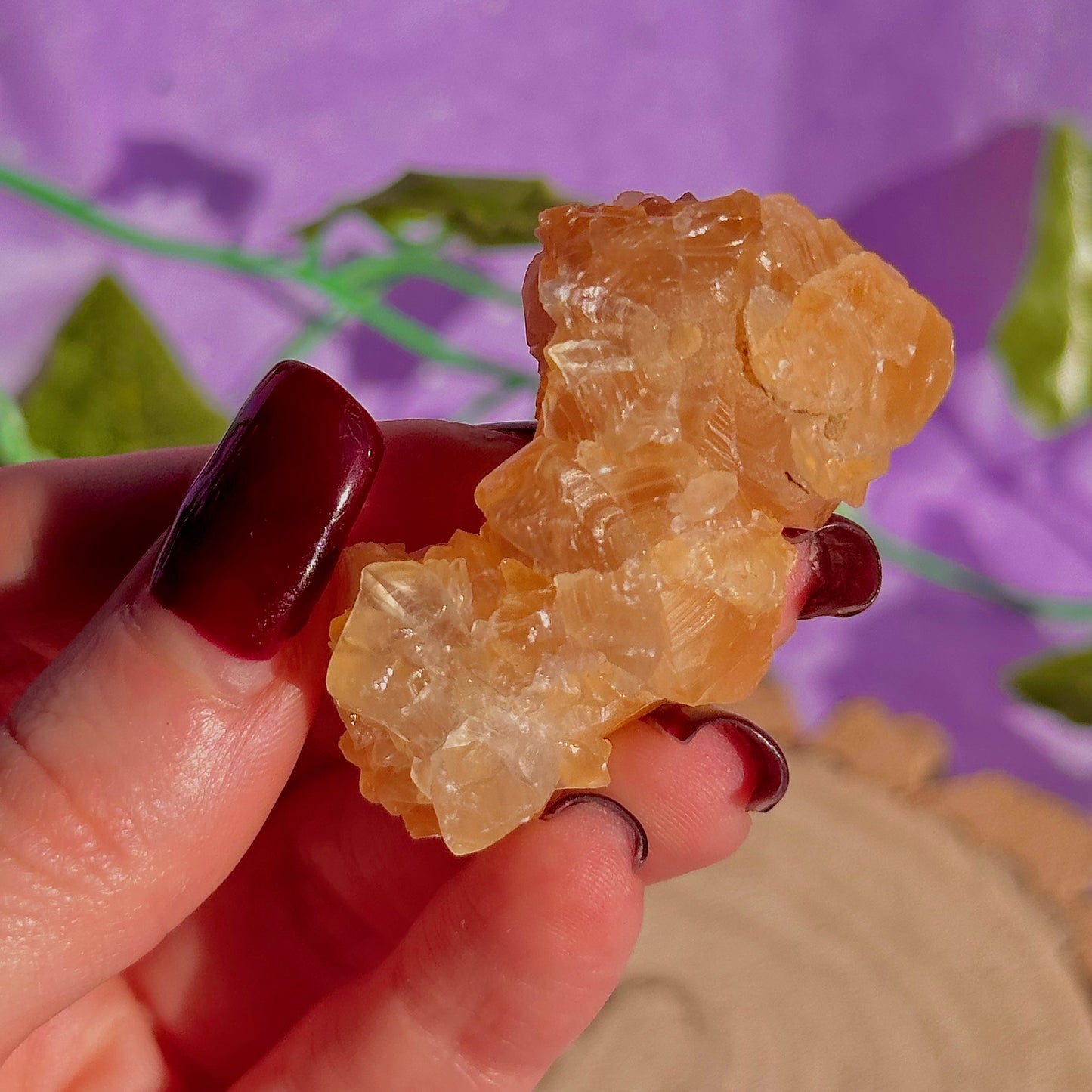 orange calcite specimen cluster B