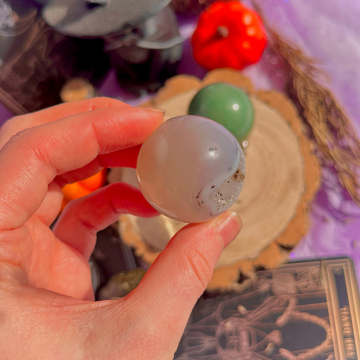 aventurine & druzy agate small spheres ~ choose your own