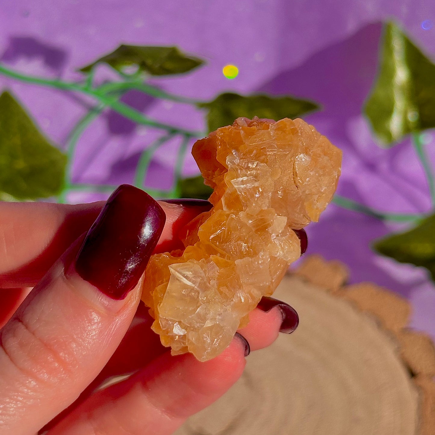 orange calcite specimen cluster B