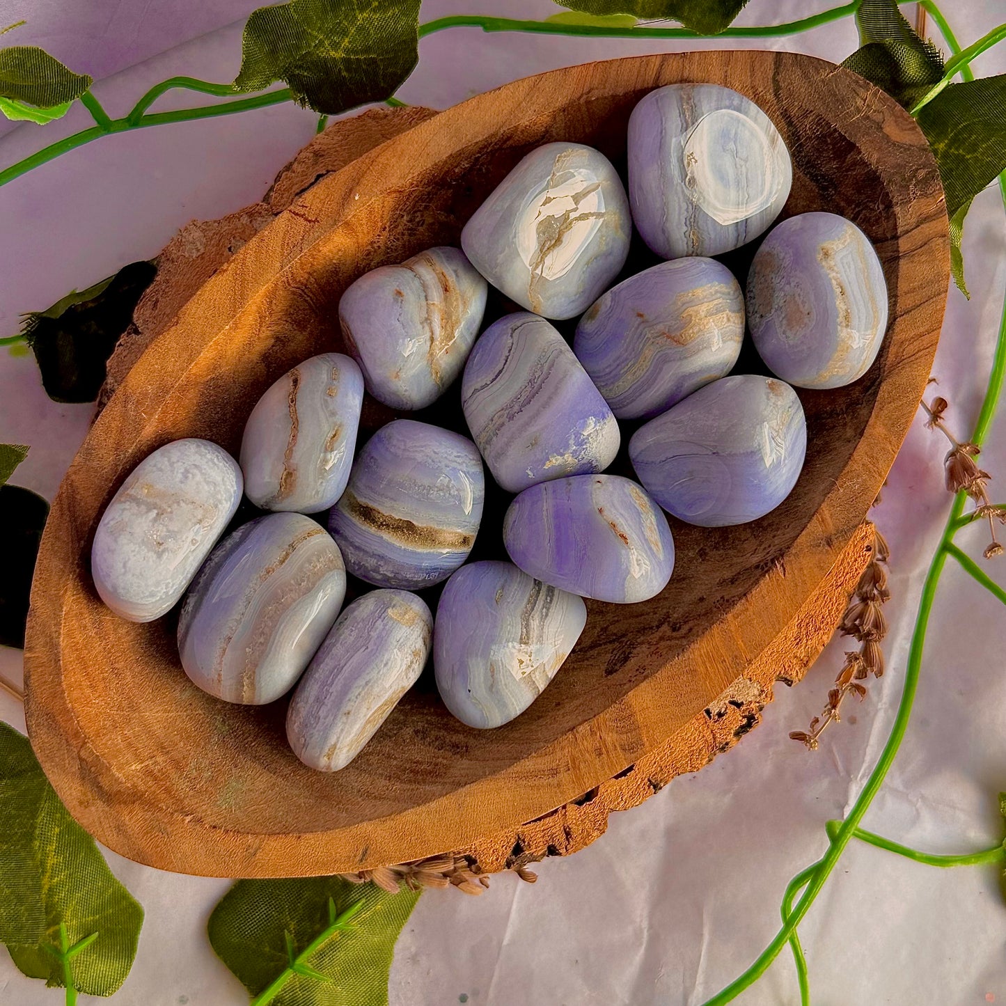 rare blue lace agate tumble