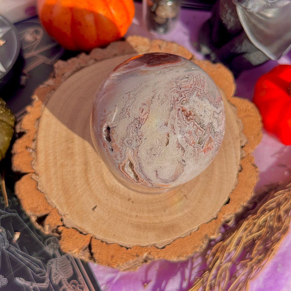 crazy lace agate sphere