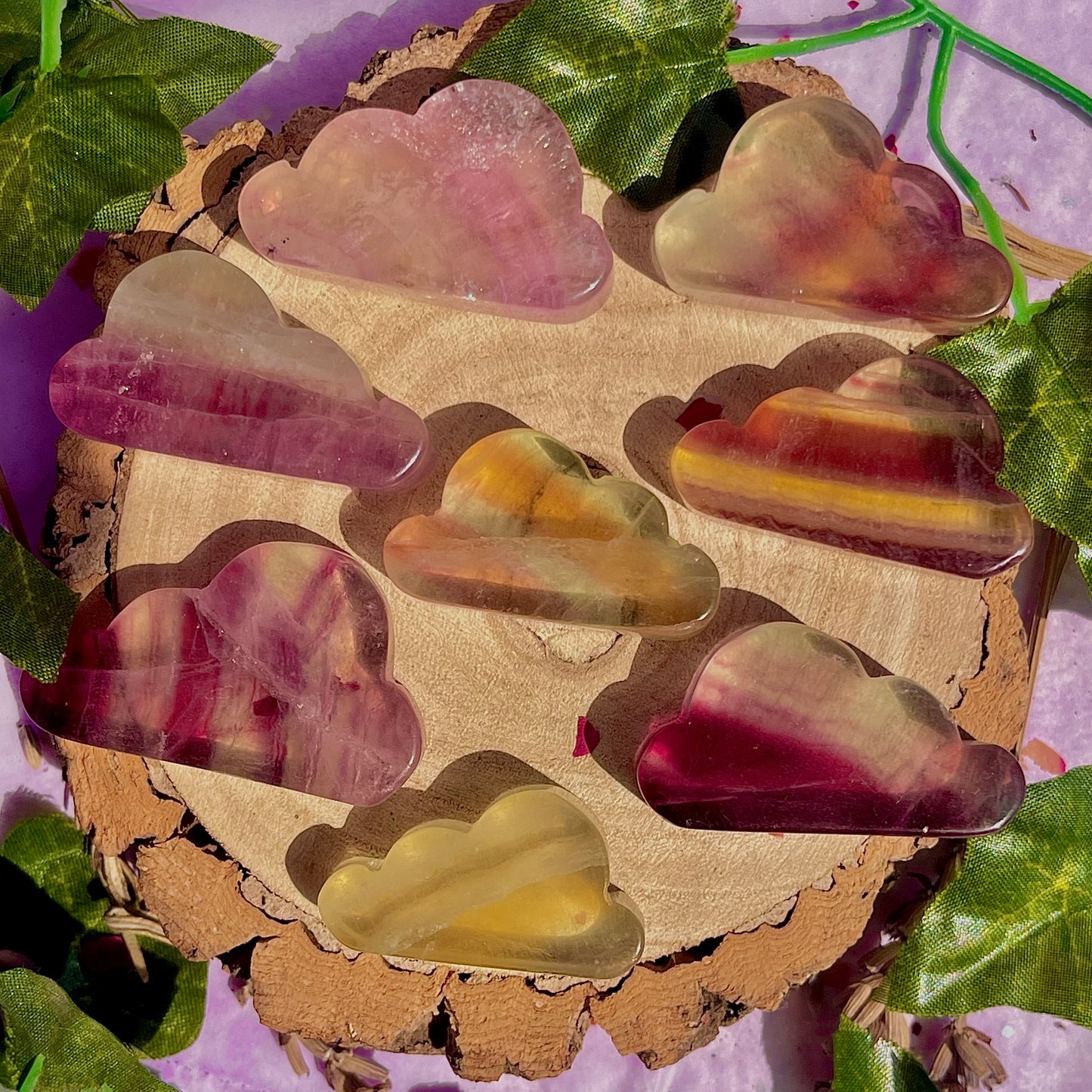 candy rainbow fluorite cloud carvings ~ intuitively chosen
