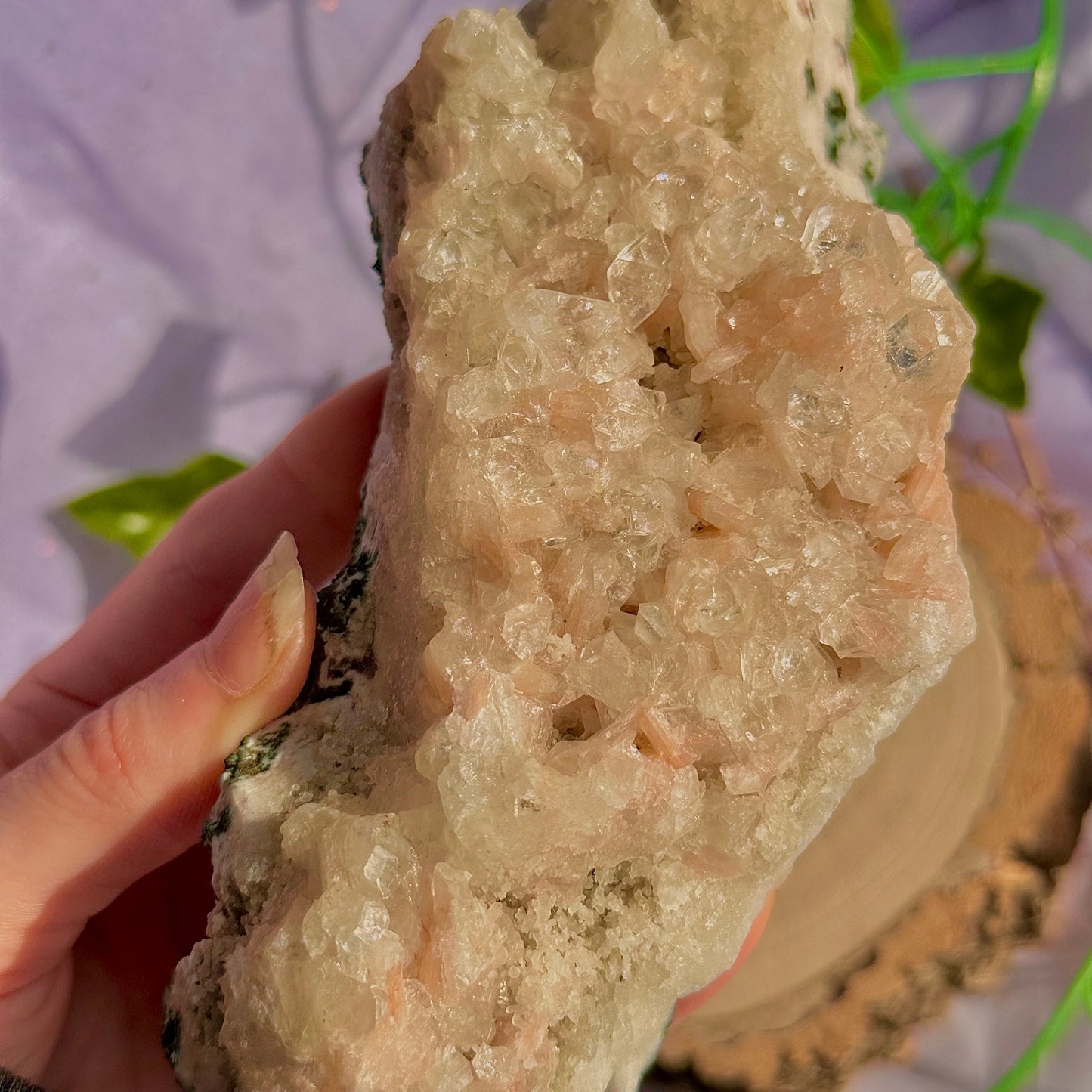 apophyllite with stilbite specimen cluster