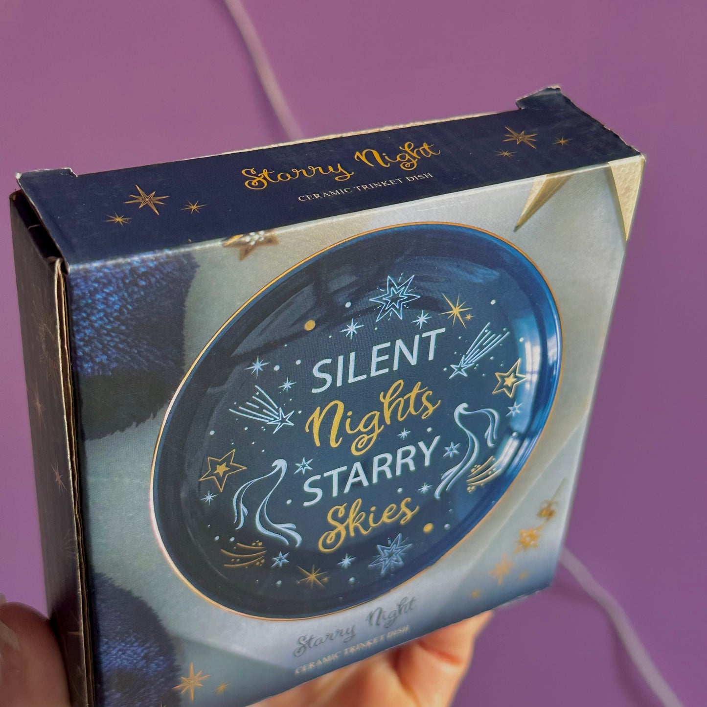 silent night starry skies trinket dish