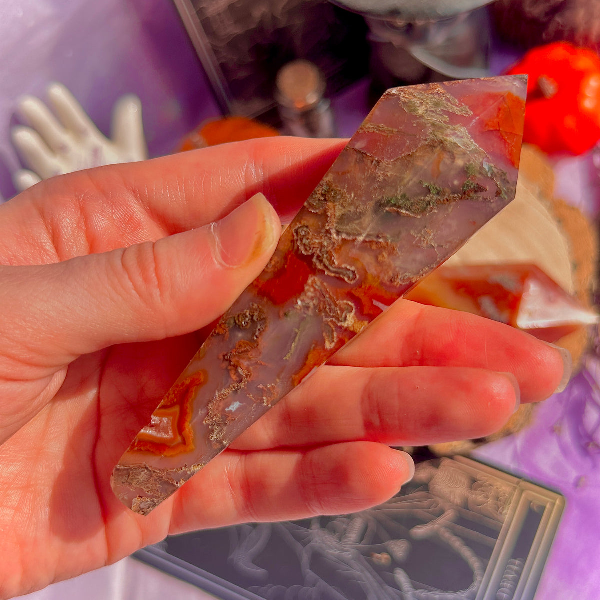 carnelian x moss agate generator wands ~ choose your own