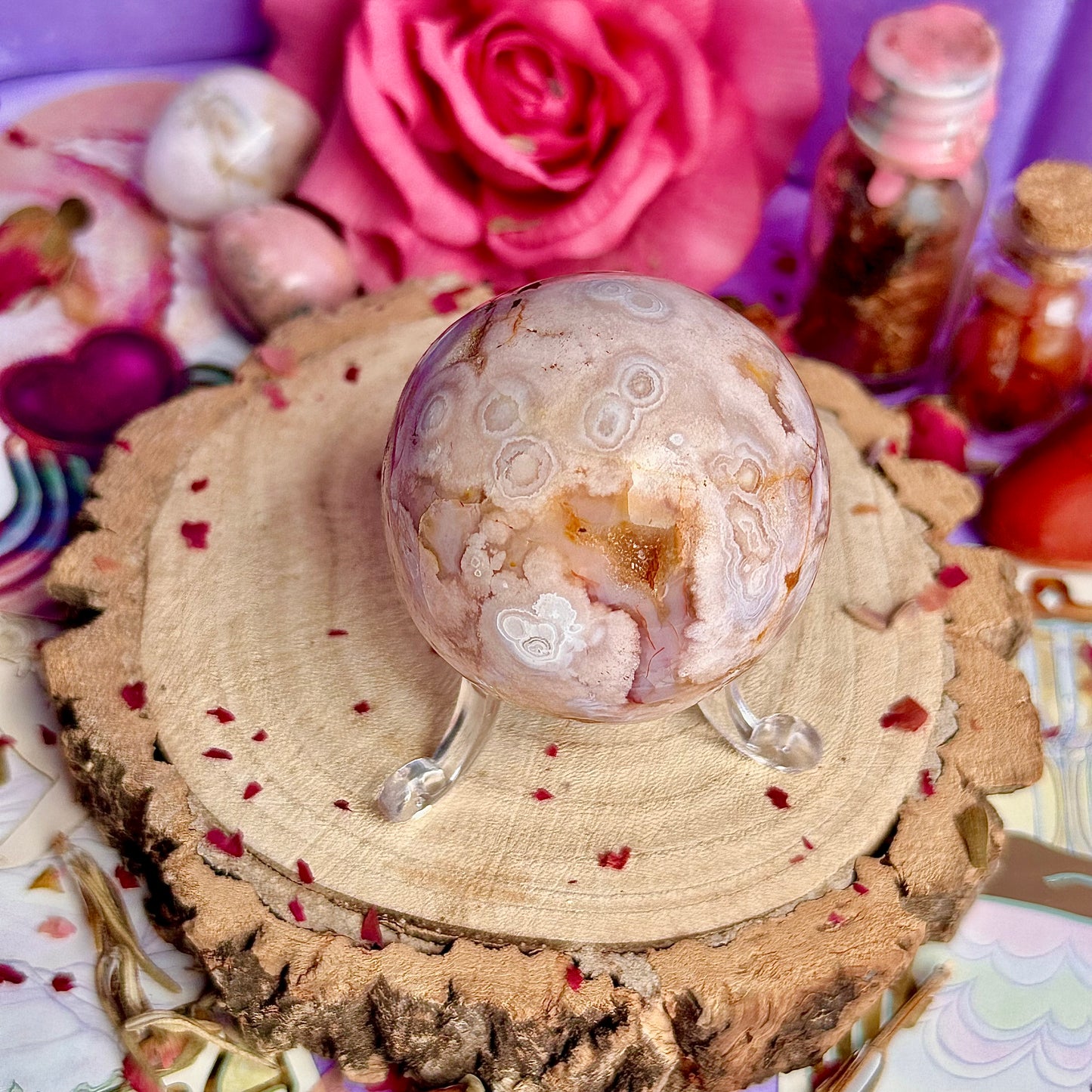 flower agate sphere B