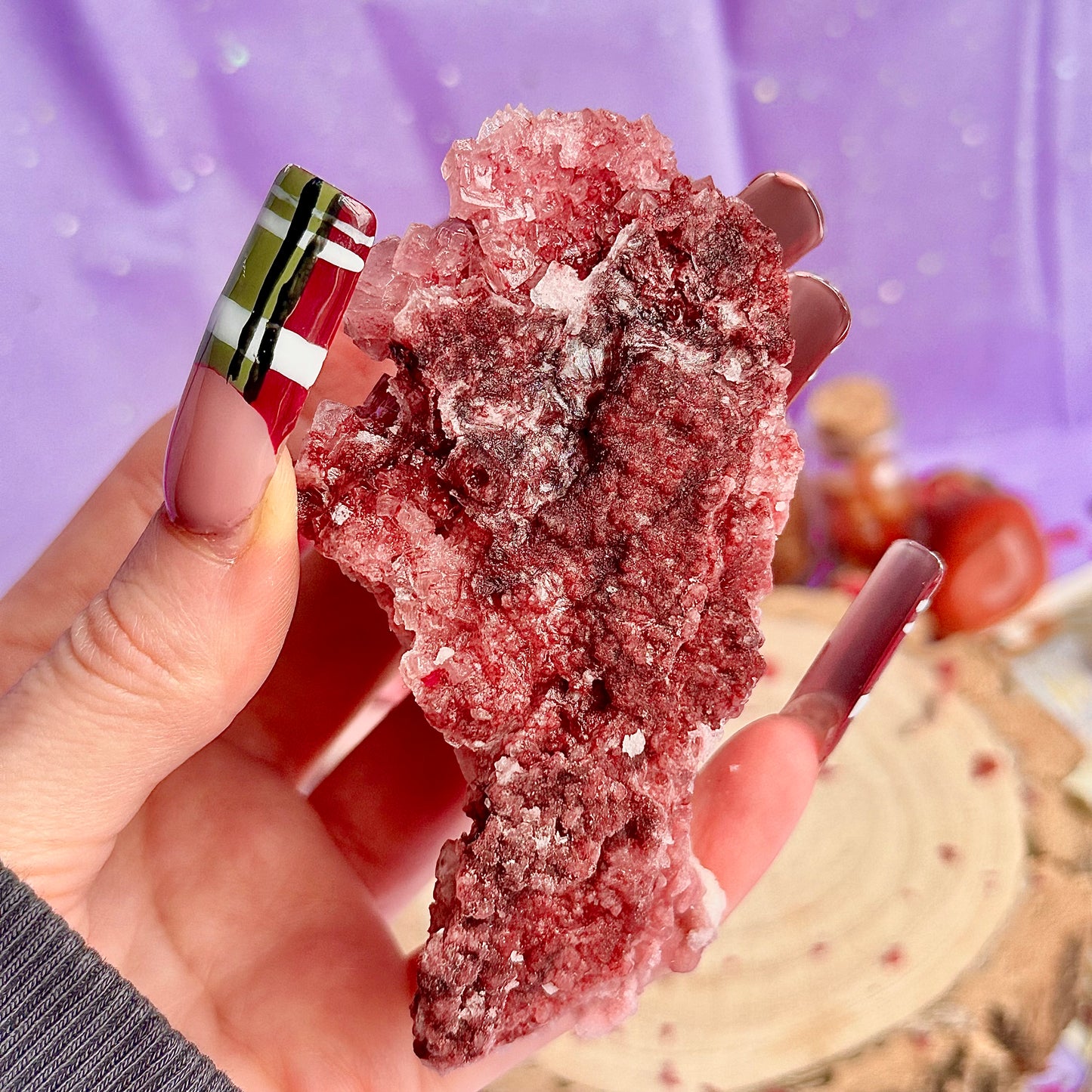 pink halite specimen