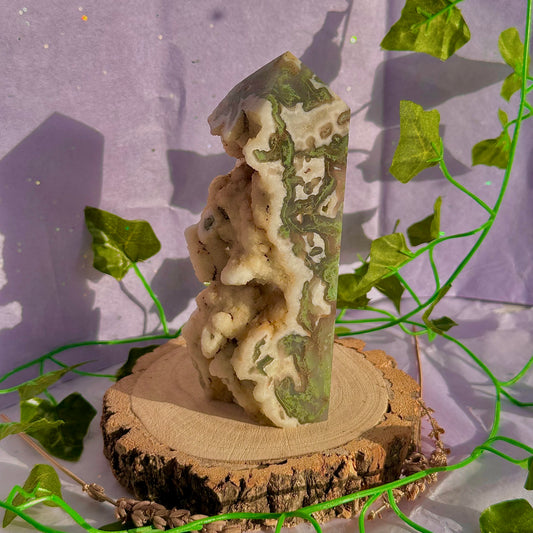 druzy moss agate tower B