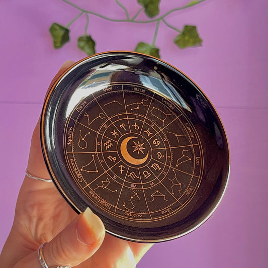 astrology wheel trinket dish