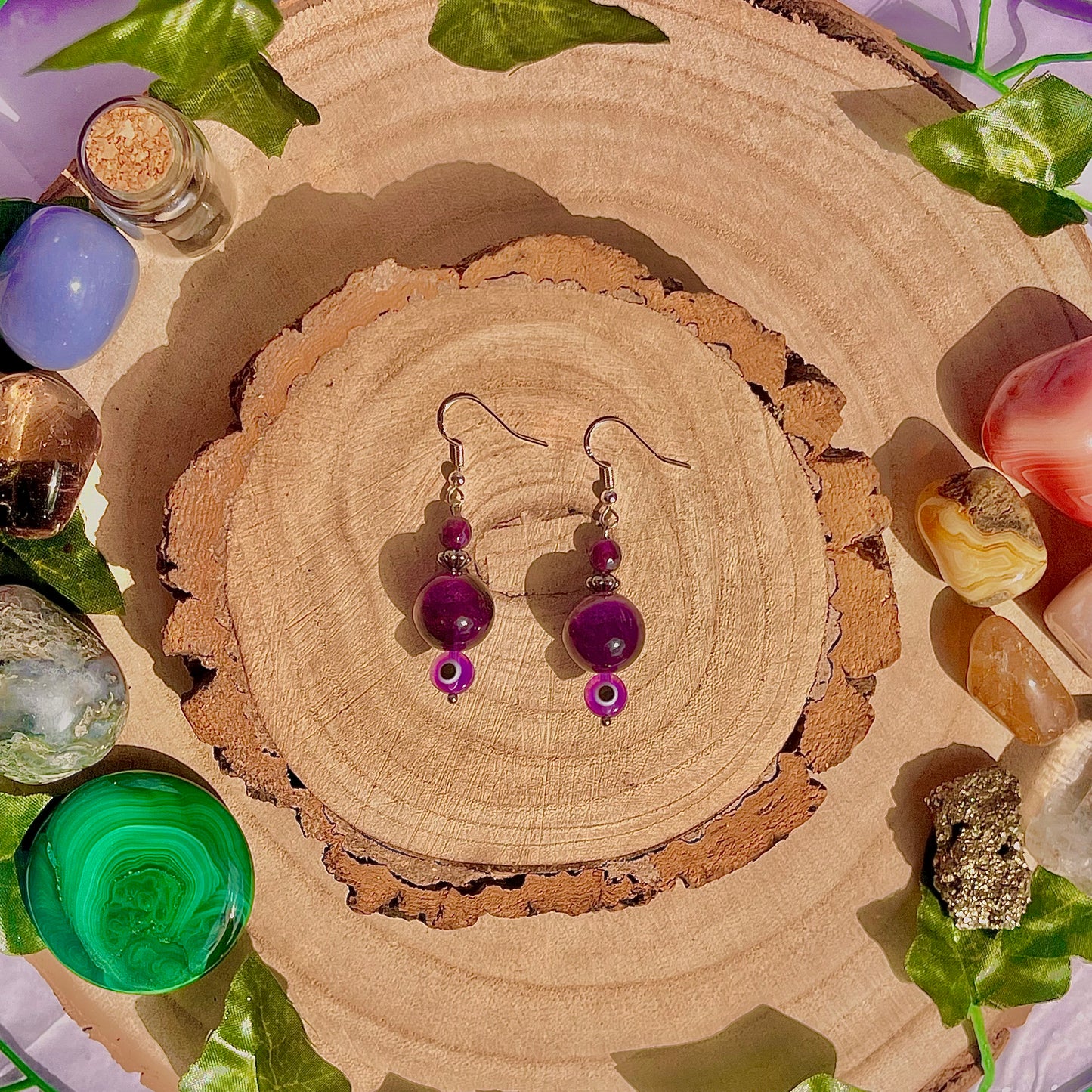calm earrings ~ amethyst on 925 hooks