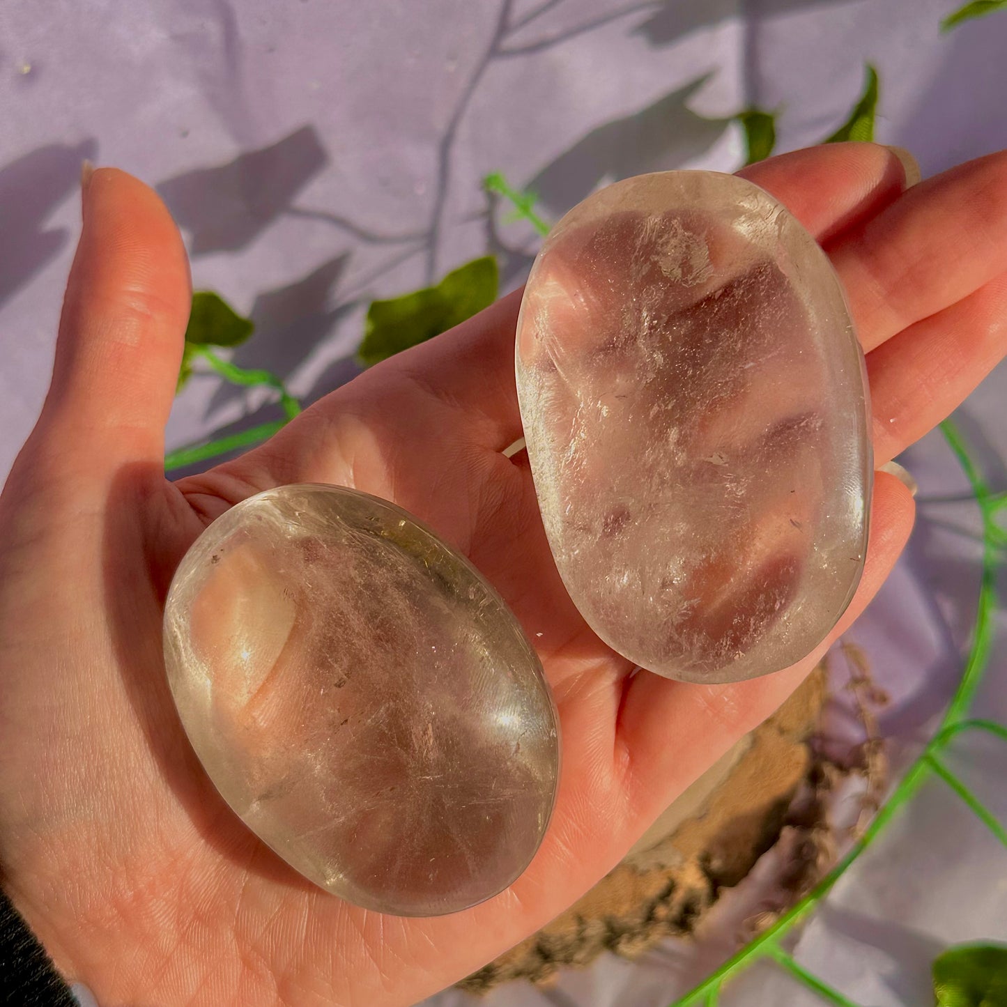 clear quartz palm stone ~ intuitively chosen