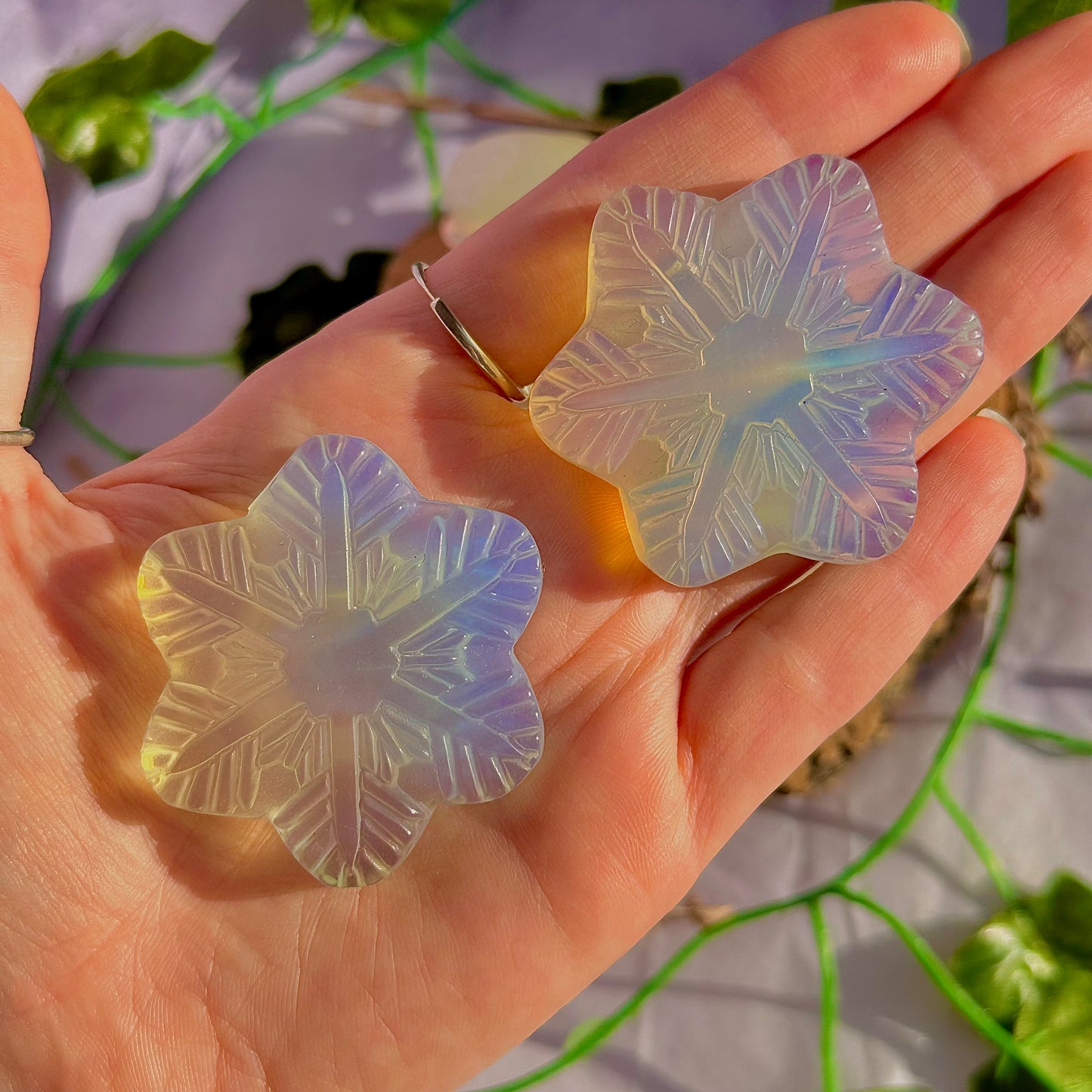 opalite snowman and snowflake carvings ~ choose your own