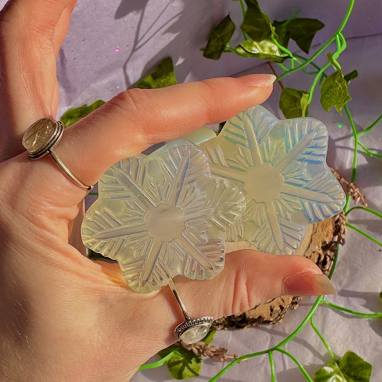 opalite snowman and snowflake carvings ~ choose your own