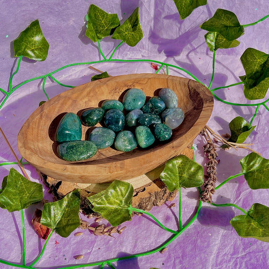 moss agate tumble