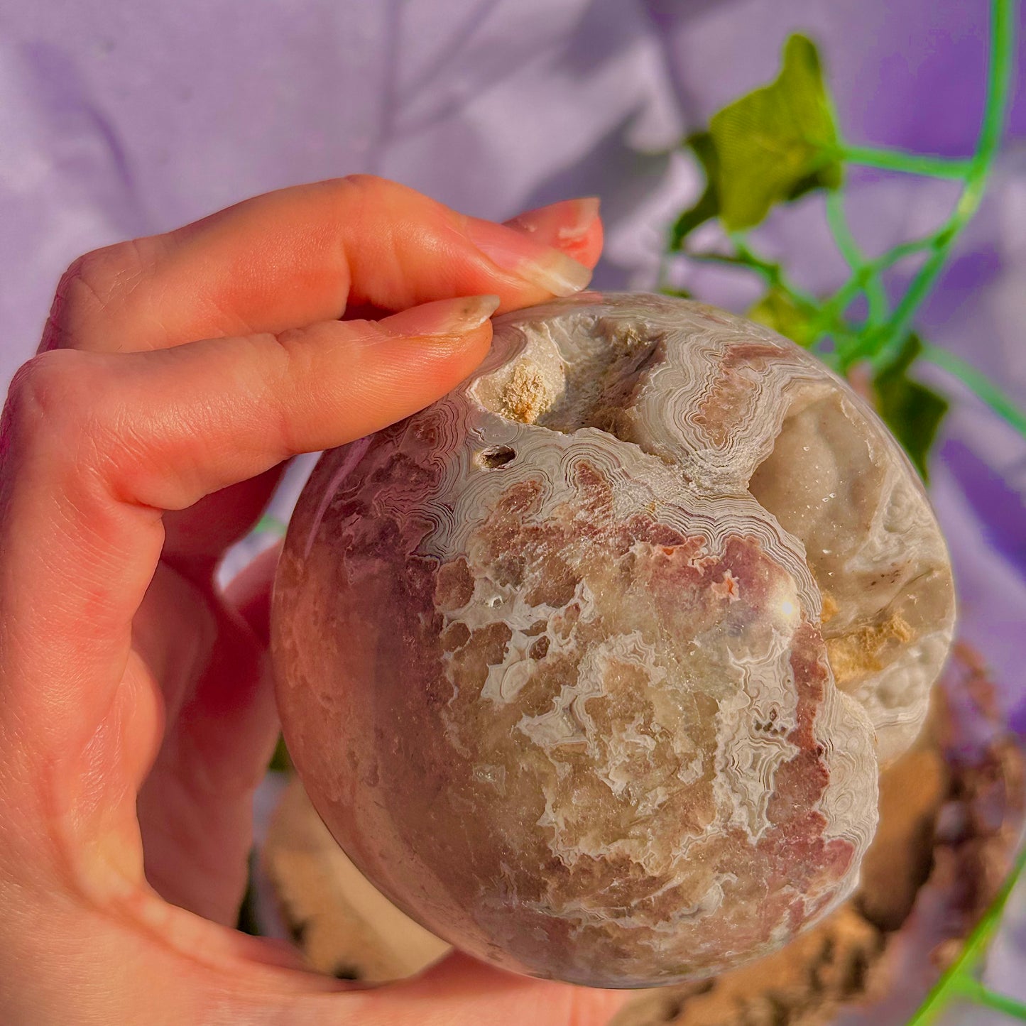 druzy crazy lace agate sphere ~ 546g