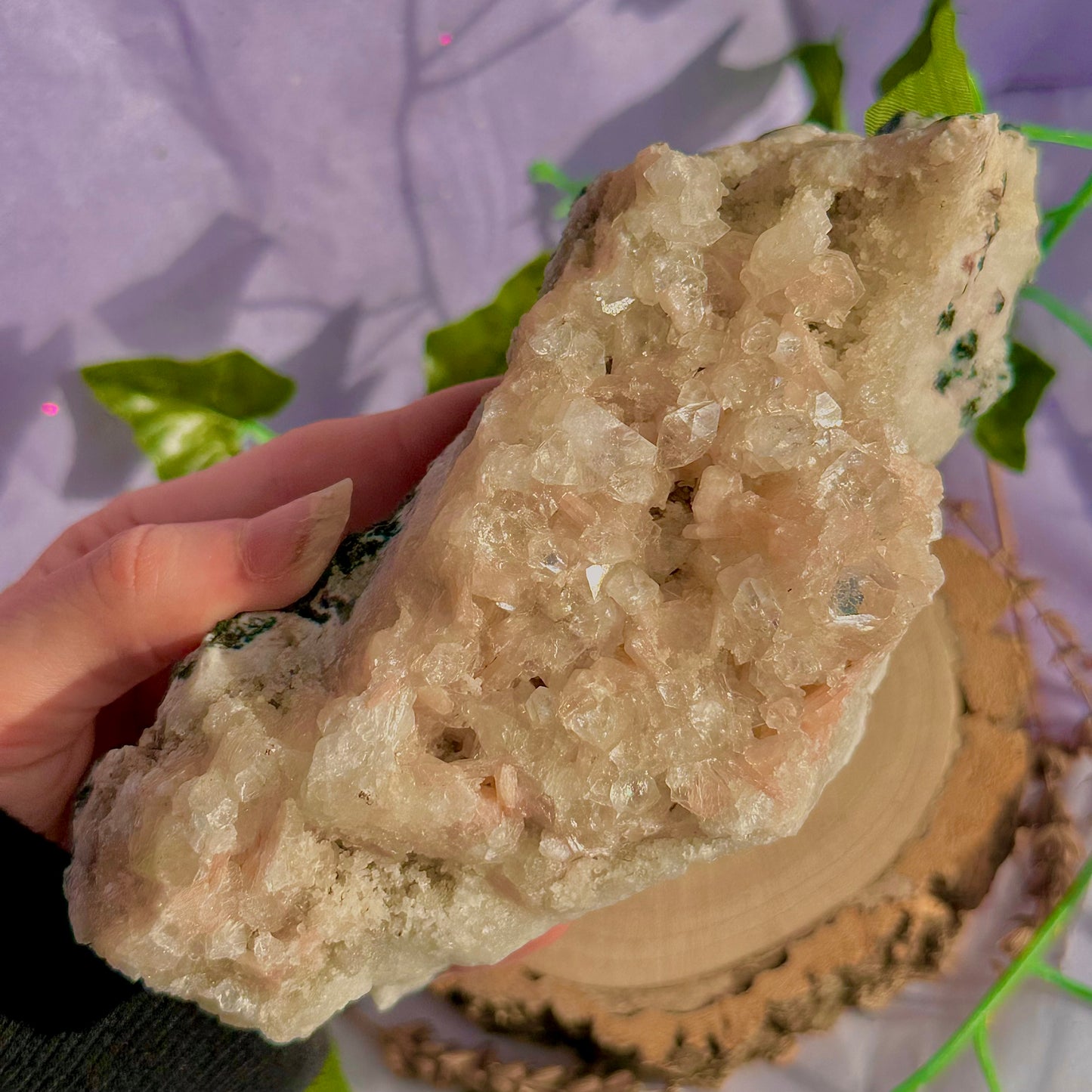 apophyllite with stilbite specimen cluster