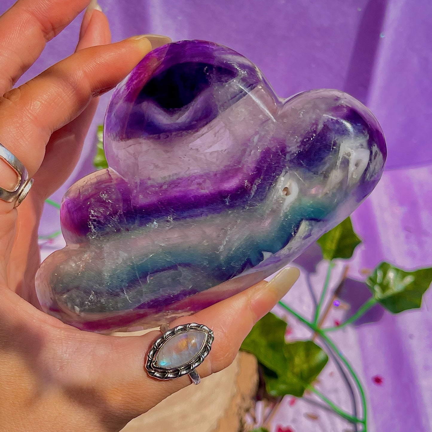 rainbow fluorite cloud bowl B
