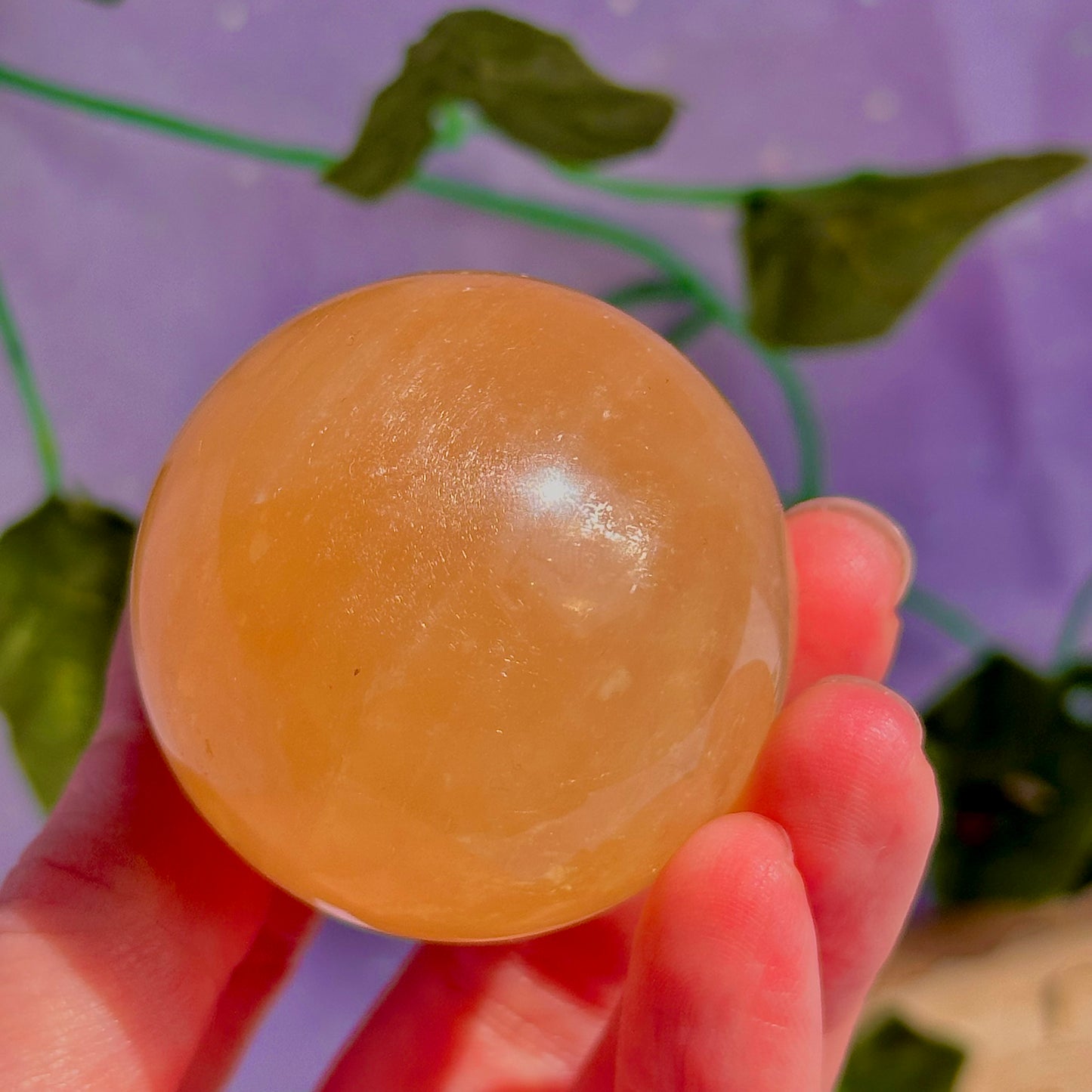 honey calcite sphere