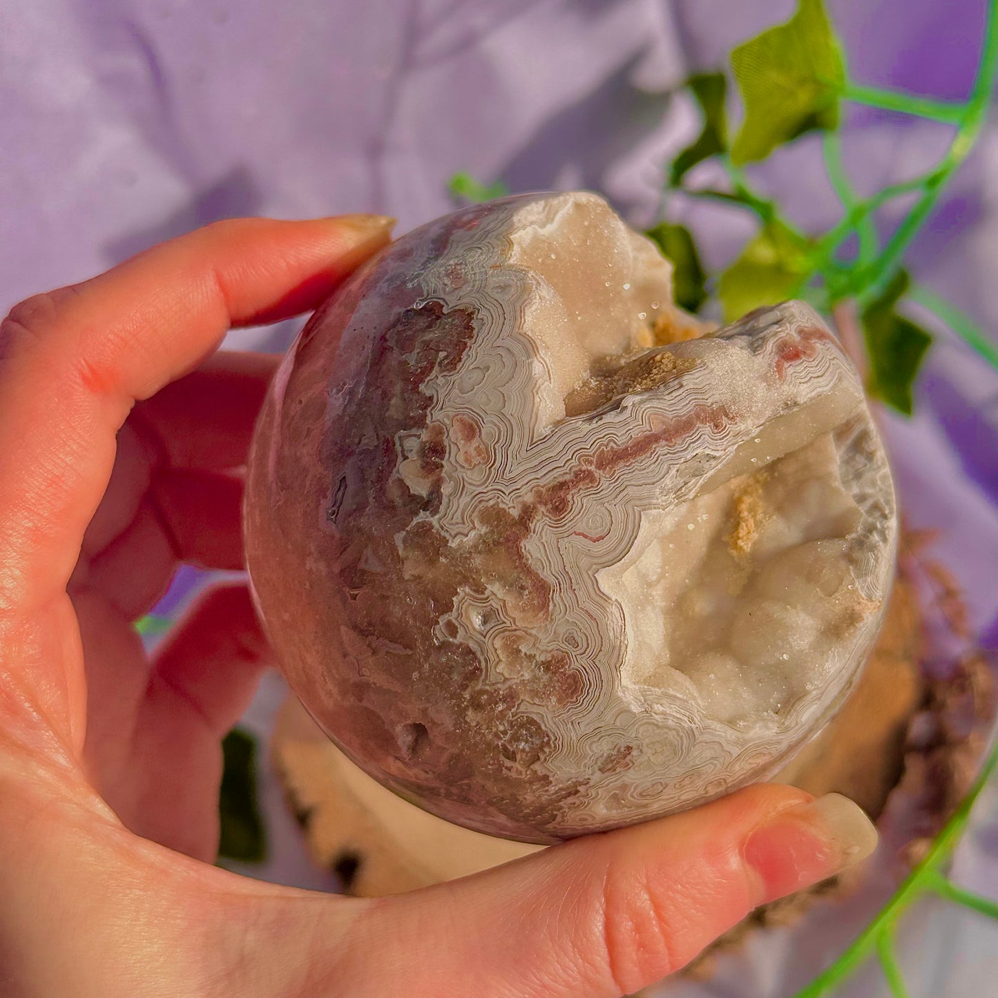 druzy crazy lace agate sphere ~ 546g