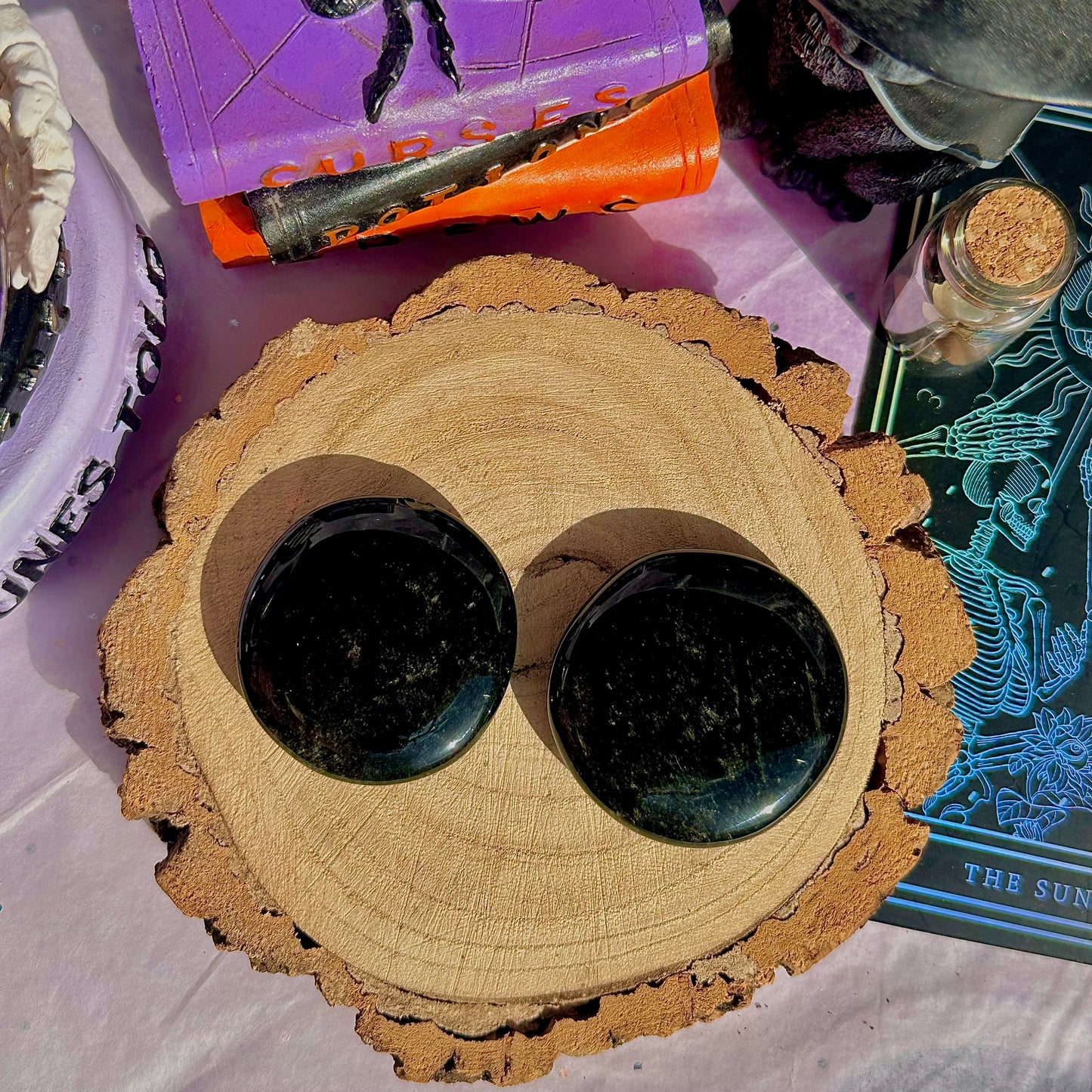 silver obsidian smoothstone ~ intuitively chosen