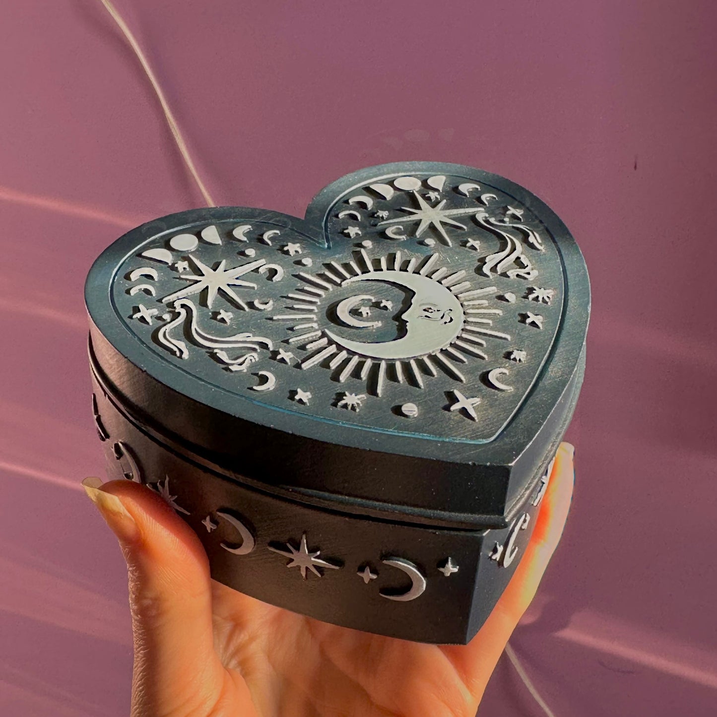 blue moon heart trinket box