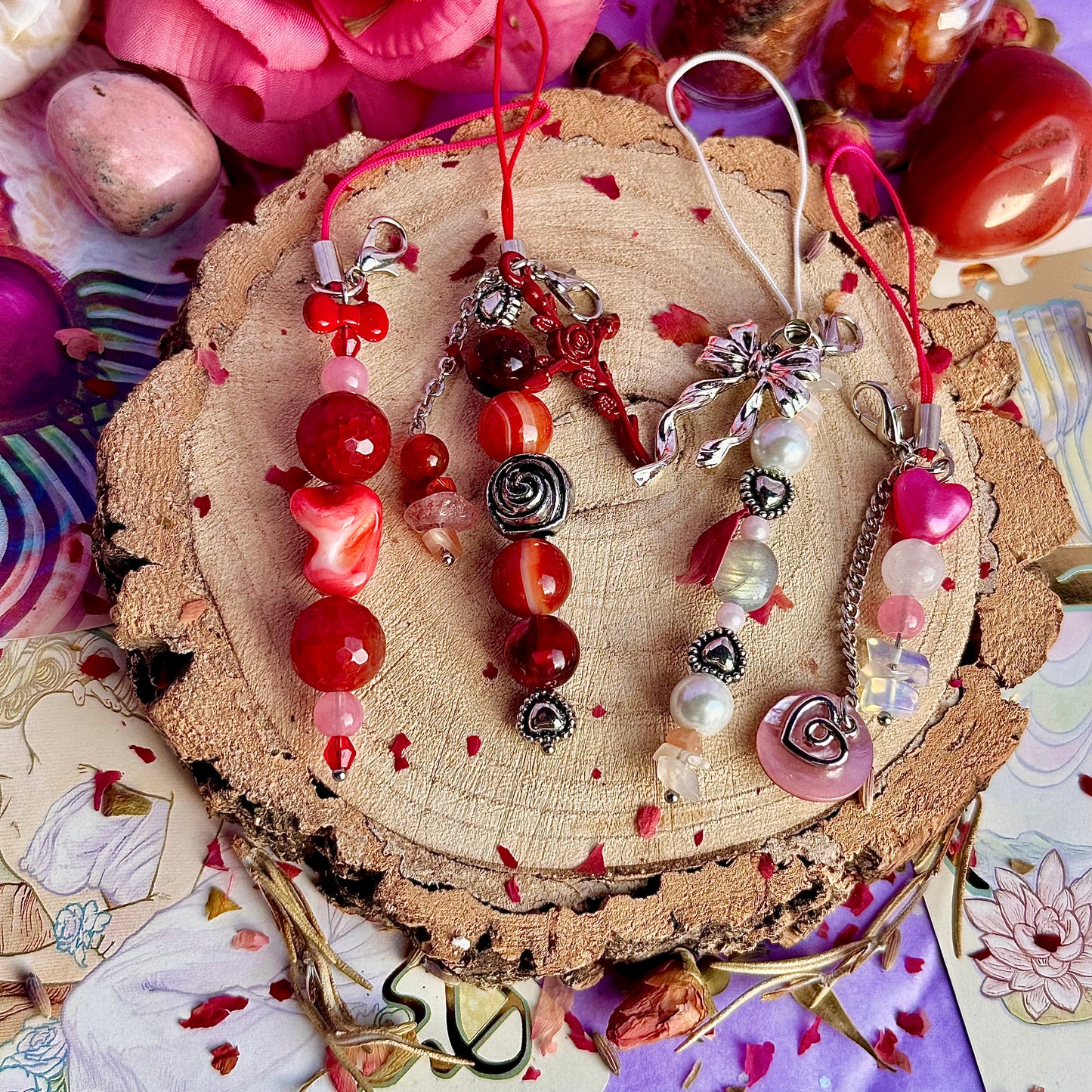 vintage love letter phone charms