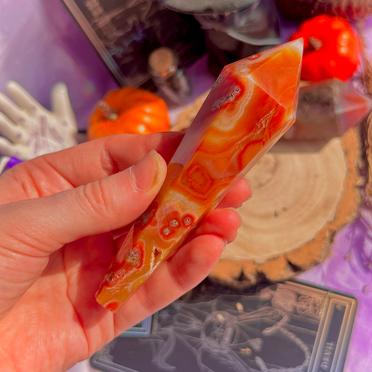 carnelian x moss agate generator wands ~ choose your own
